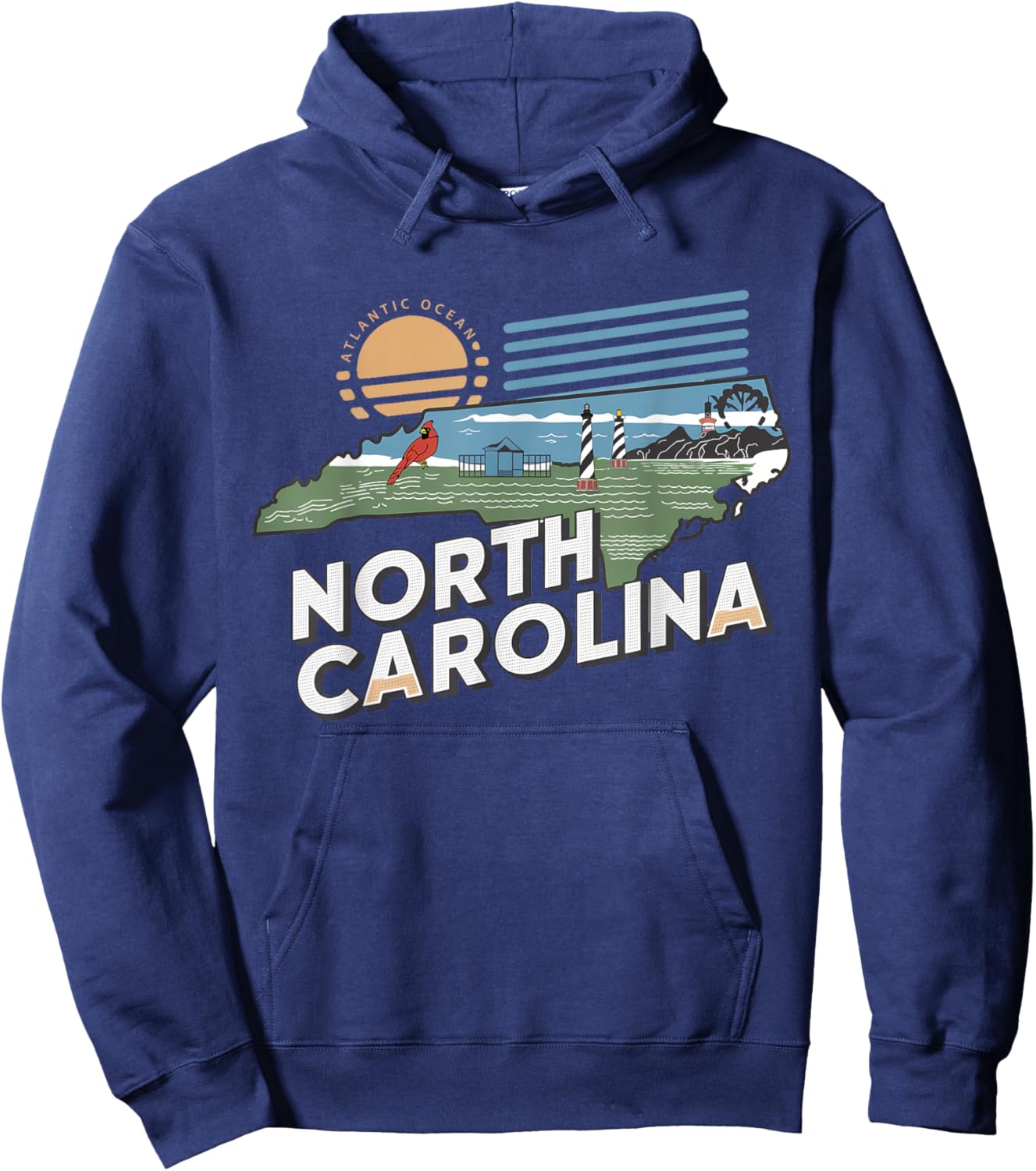 North Carolina State of North Carolina Retro North Carolina Hoodie - Hoodie | Navy