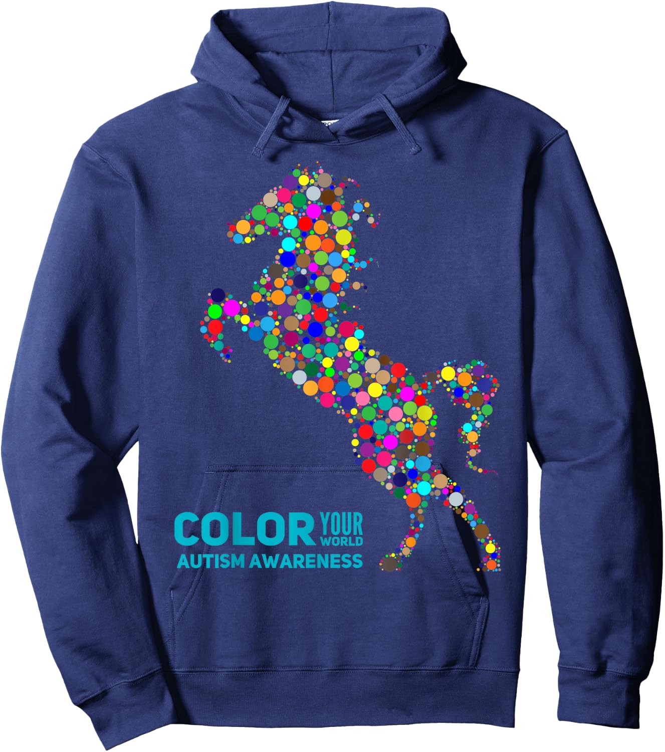 Equine Therapy Autism Awareness Horse T Shirt Gift Hoodie - Hoodie | Navy