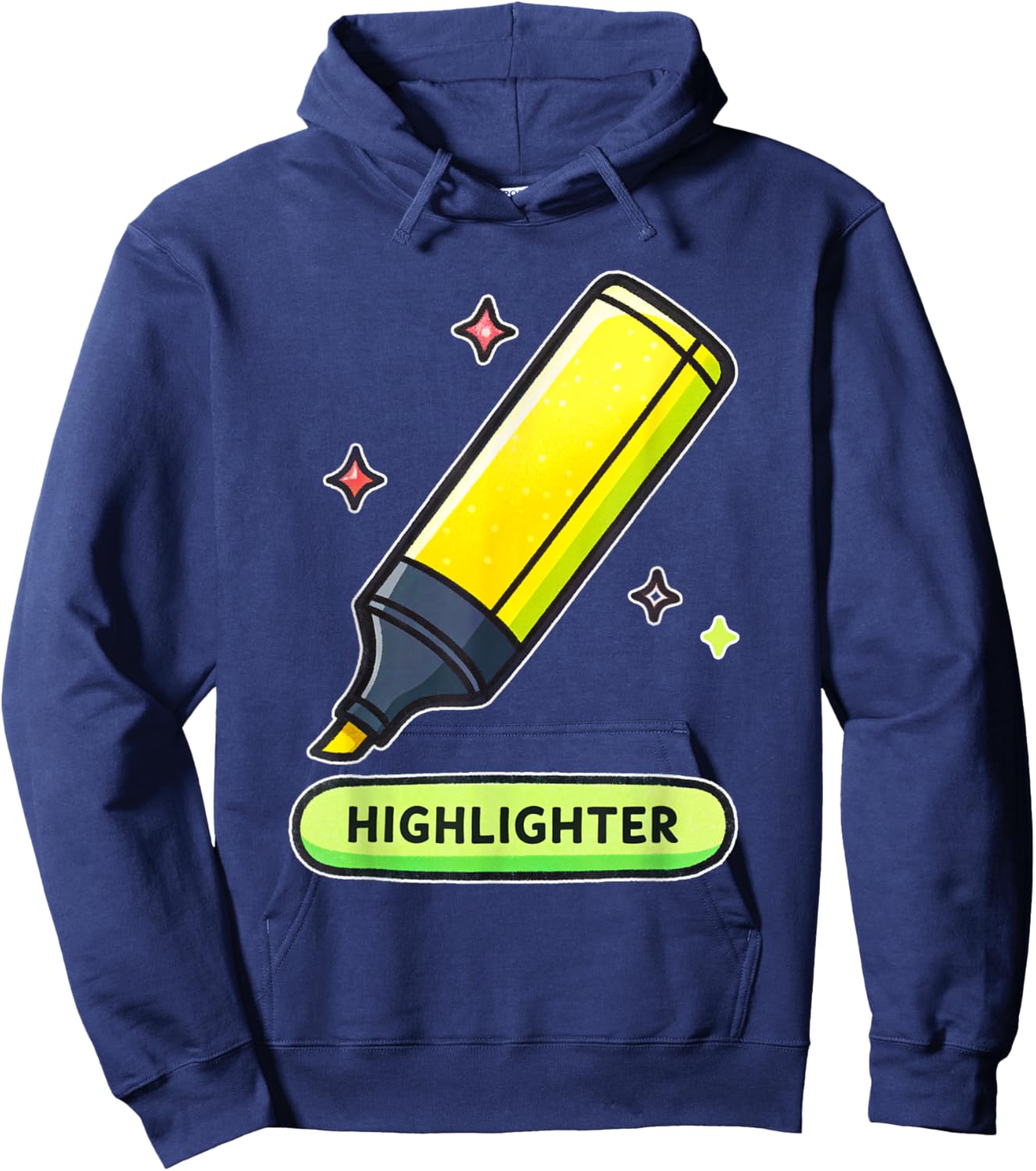 Bright and Fun Highlighter Marker Design Hoodie - Hoodie | Navy
