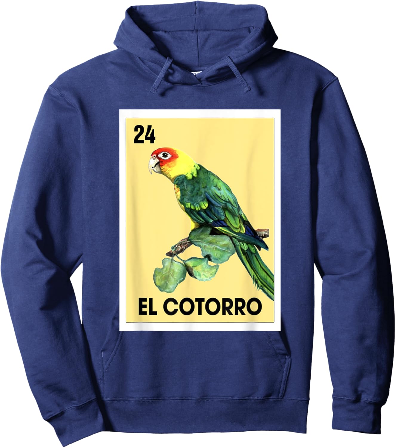 El Cotorro Mexican Bingo Card Game The Parrot Parakeet Hoodie - Hoodie | Navy