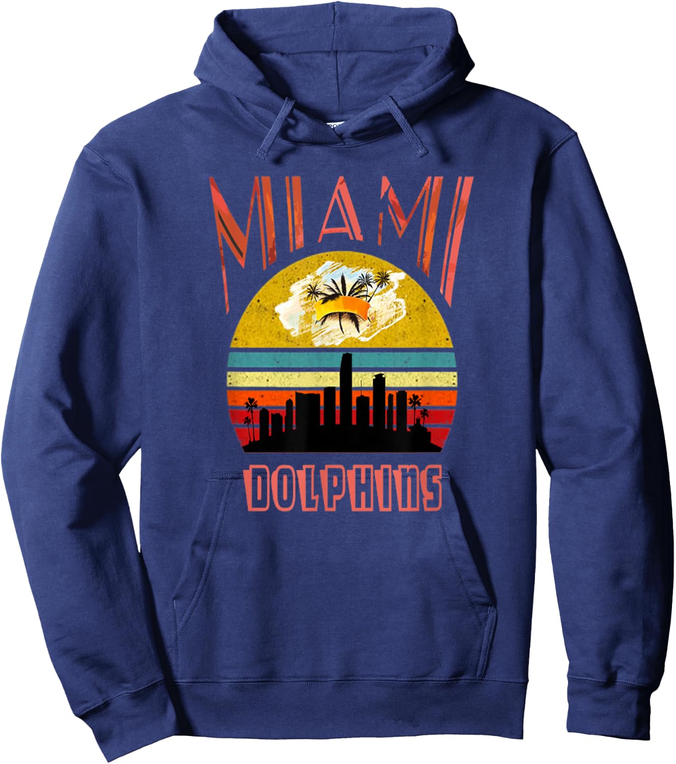Retro Miami Vintage Dolphin Shirt Miami Area Dolphin Hoodie - Hoodie | Navy