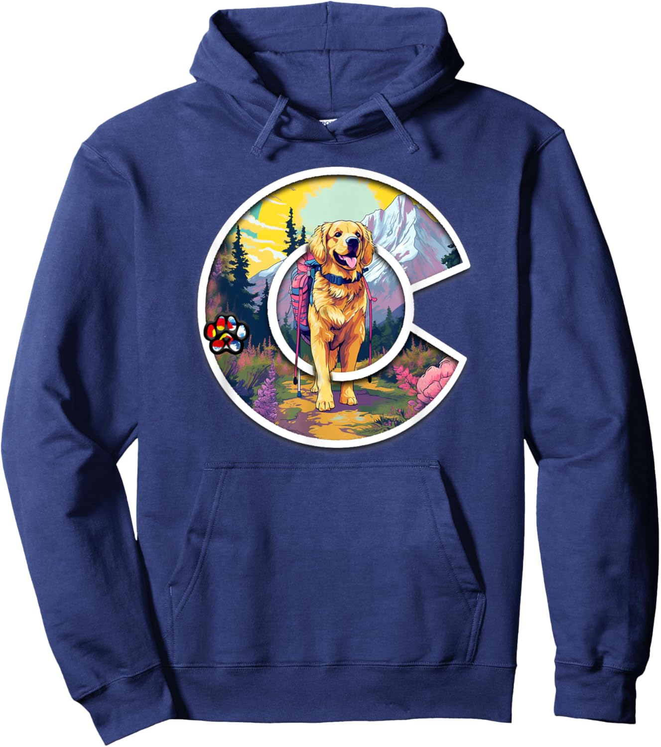 Colorado Golden Retriever - Cute Dog - Rocky Mountains Women Kids Hoodie - Hoodie | Navy