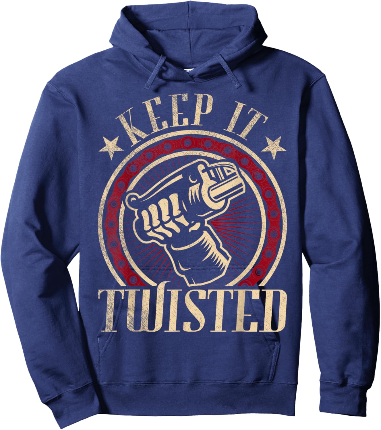 Keep It Twisted - Vintage Motorcycle Hoodie - Hoodie | Navy