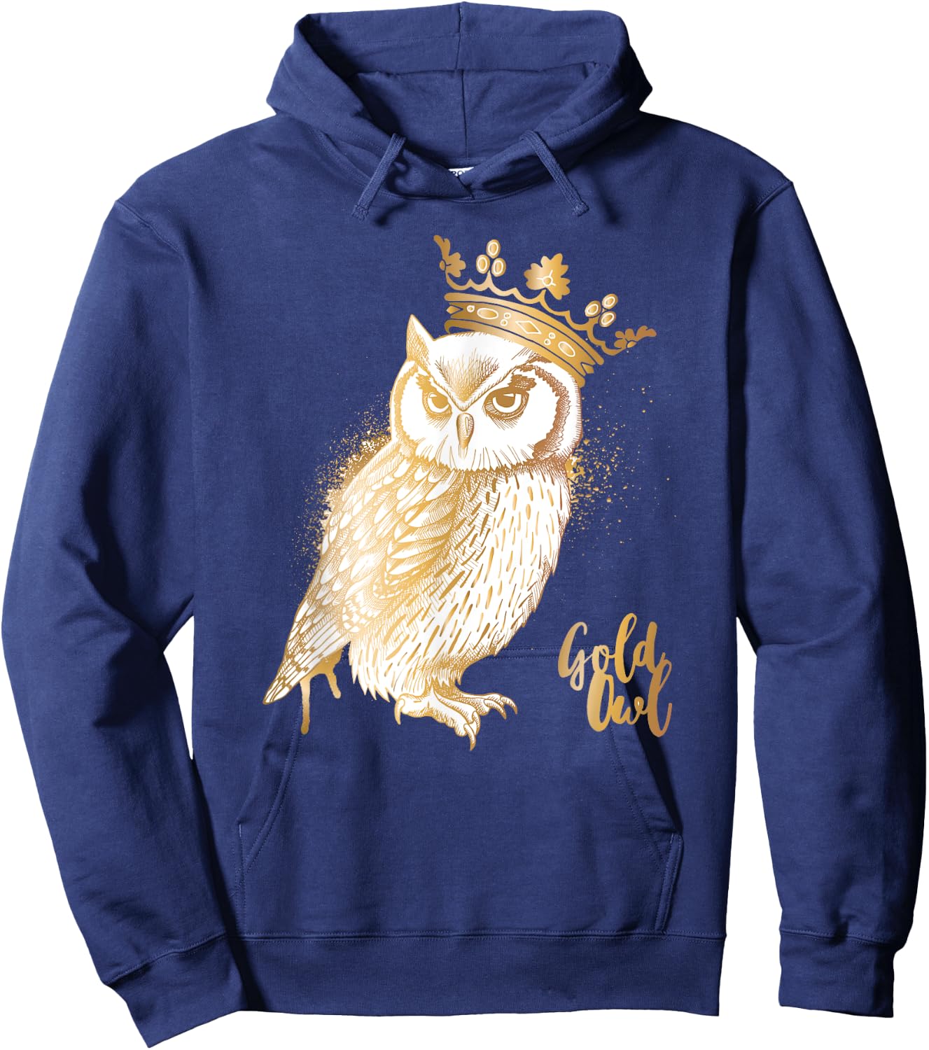 Crowned Golden Owl King Owl lovers Hoodie - Hoodie | Navy