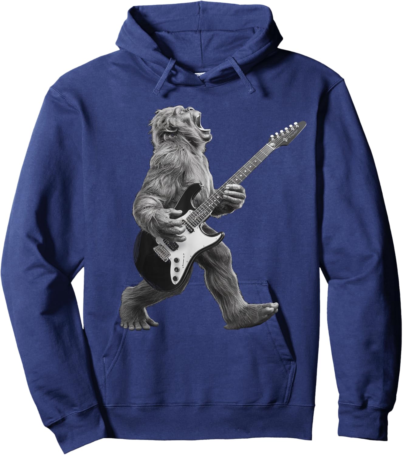 Bigfoot Playing Guitar Rock and Roll Gifts Women Kid Hoodie - Hoodie | Navy