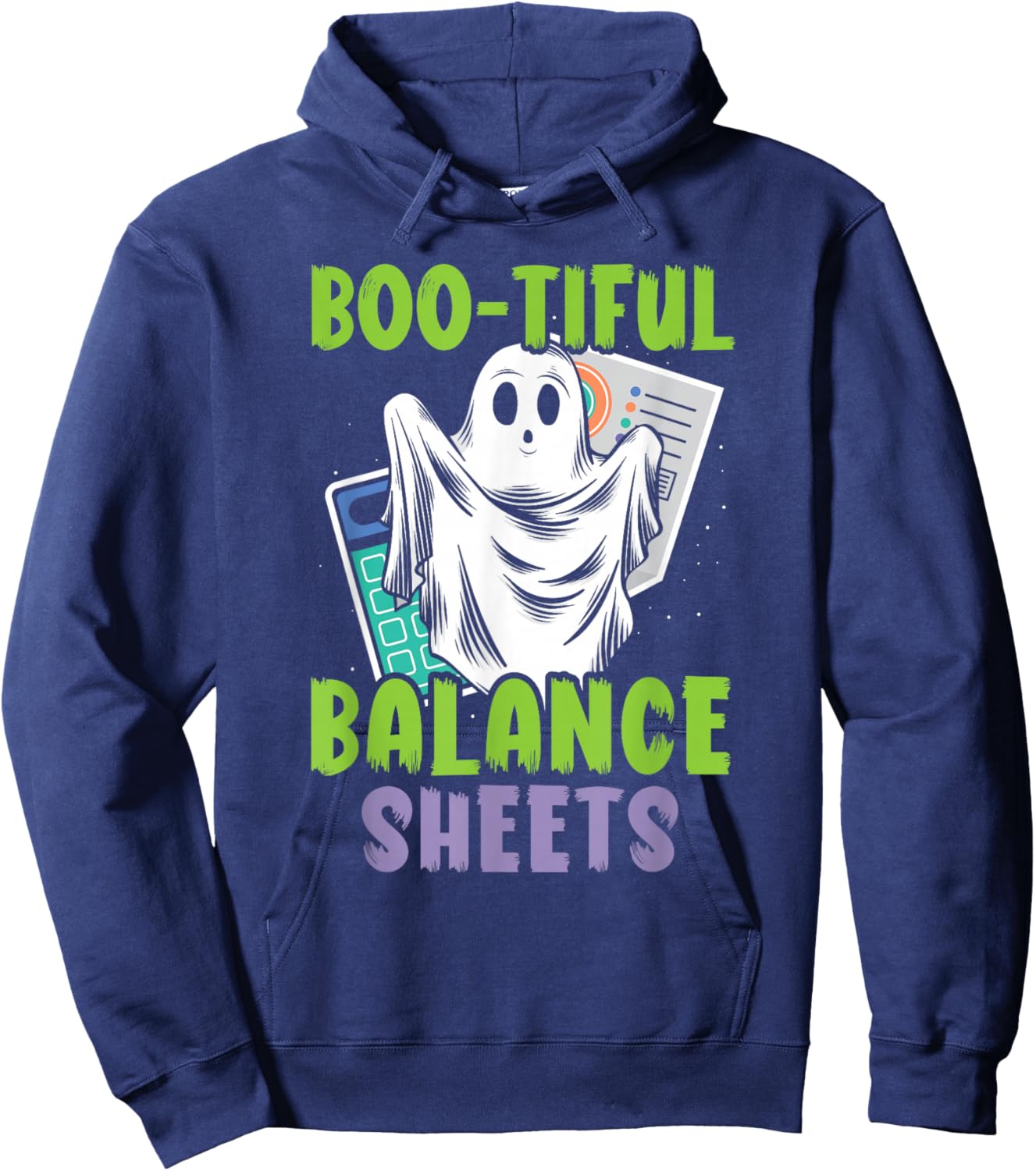 Boo-tiful Balance Sheets Scary Accountant Halloween Hoodie - Hoodie | Navy