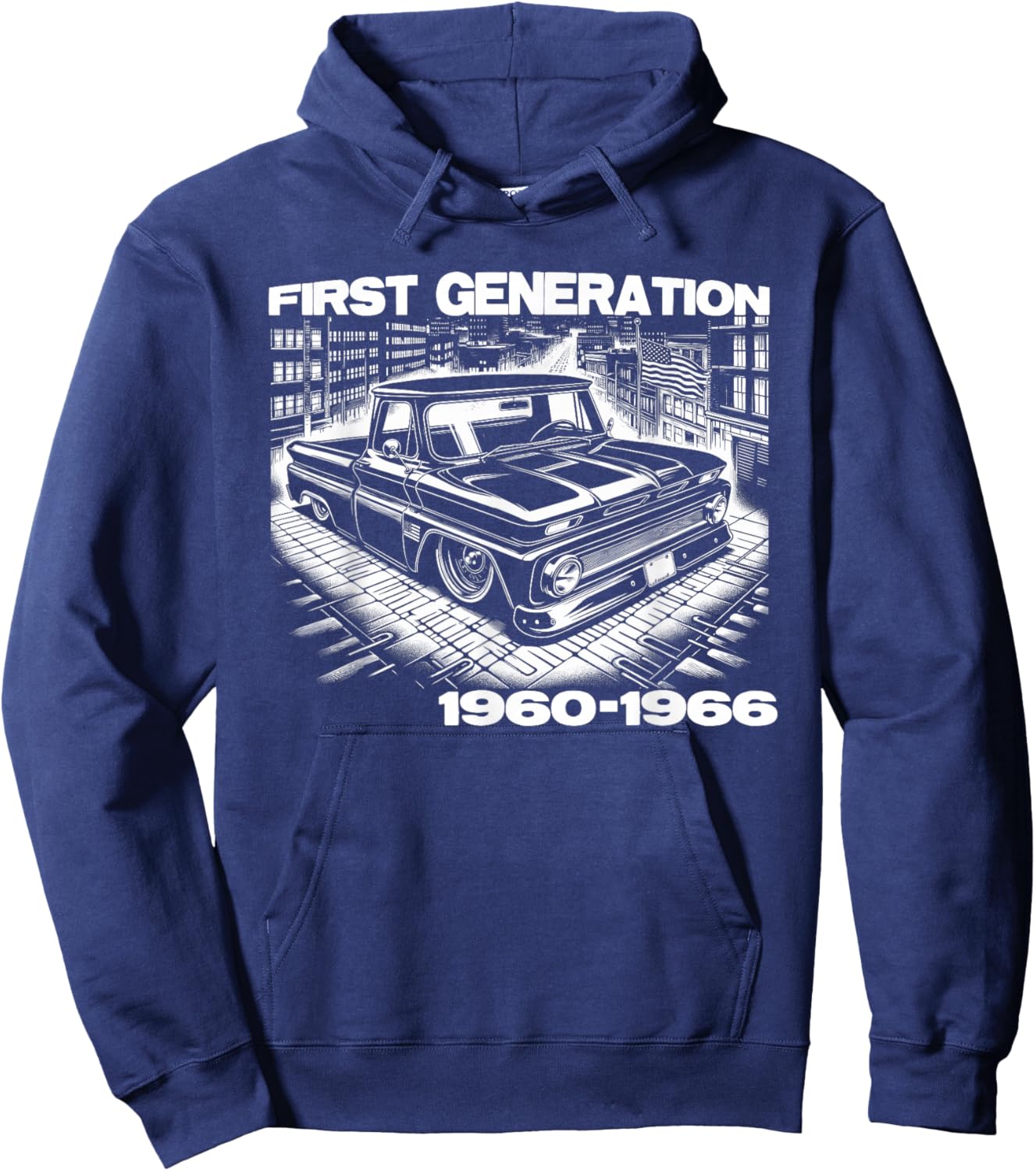 C10 Truck First Generation Custom 10 Classic C10 Truck Hoodie - Hoodie | Navy