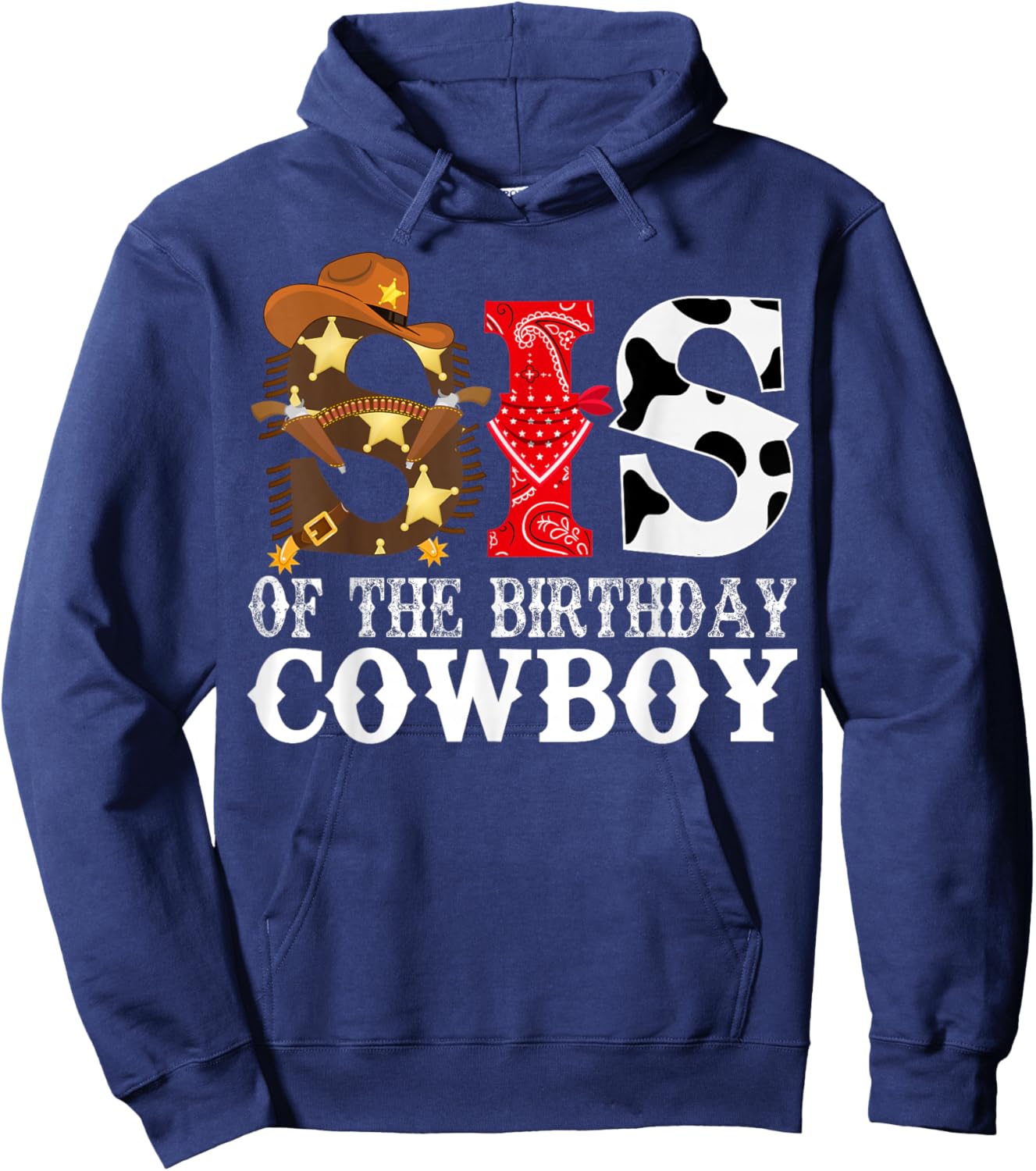 Sister 1st First Birthday Cowboy Western Rodeo PartyMatching Hoodie - Hoodie | Navy