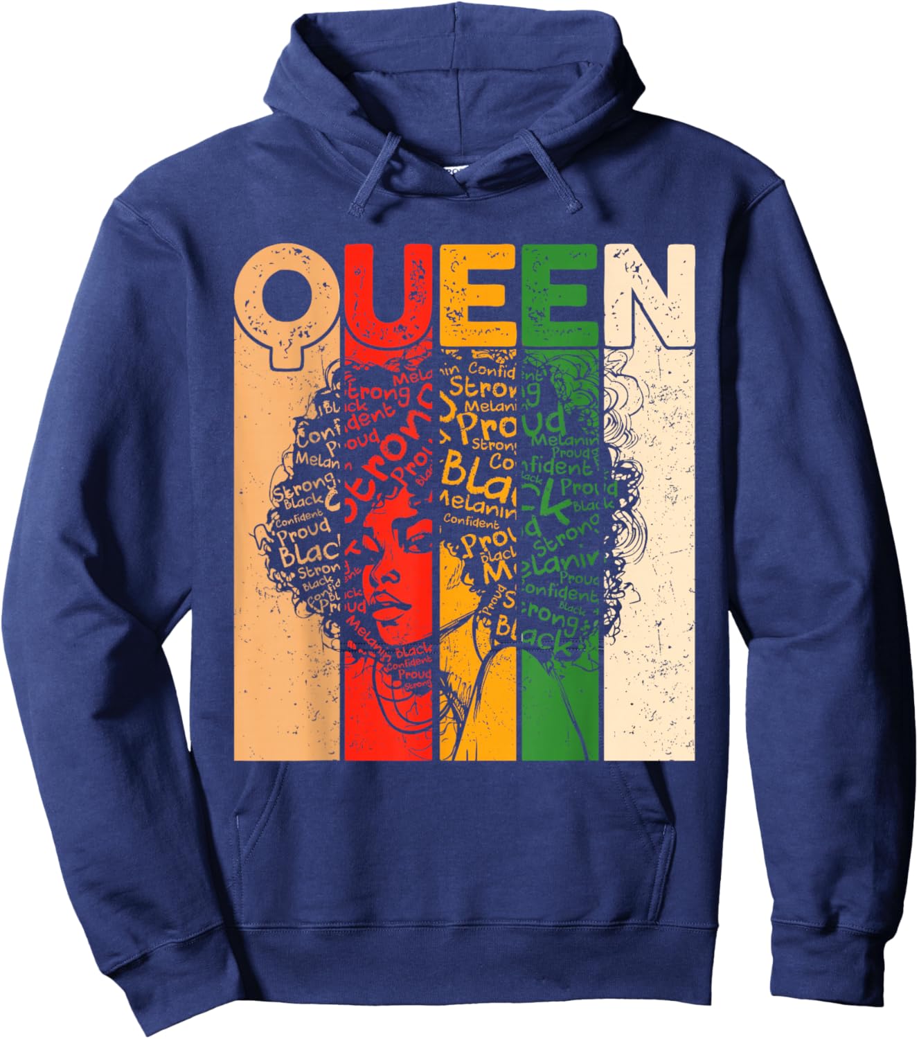 Juneteenth Black History African Queen Freedom 1865 Hoodie - Hoodie | Navy