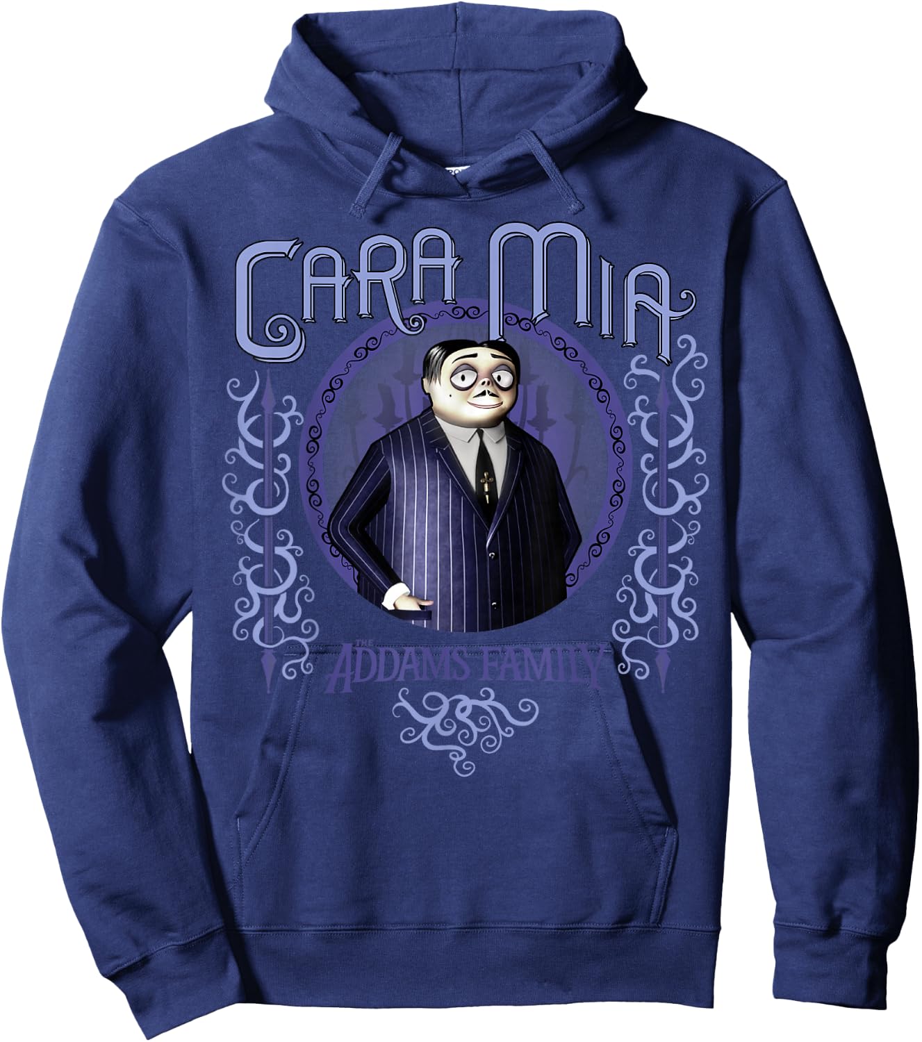 Addams Family Gomez Addams Cara Mia Portrait Logo Hoodie - Hoodie | Navy