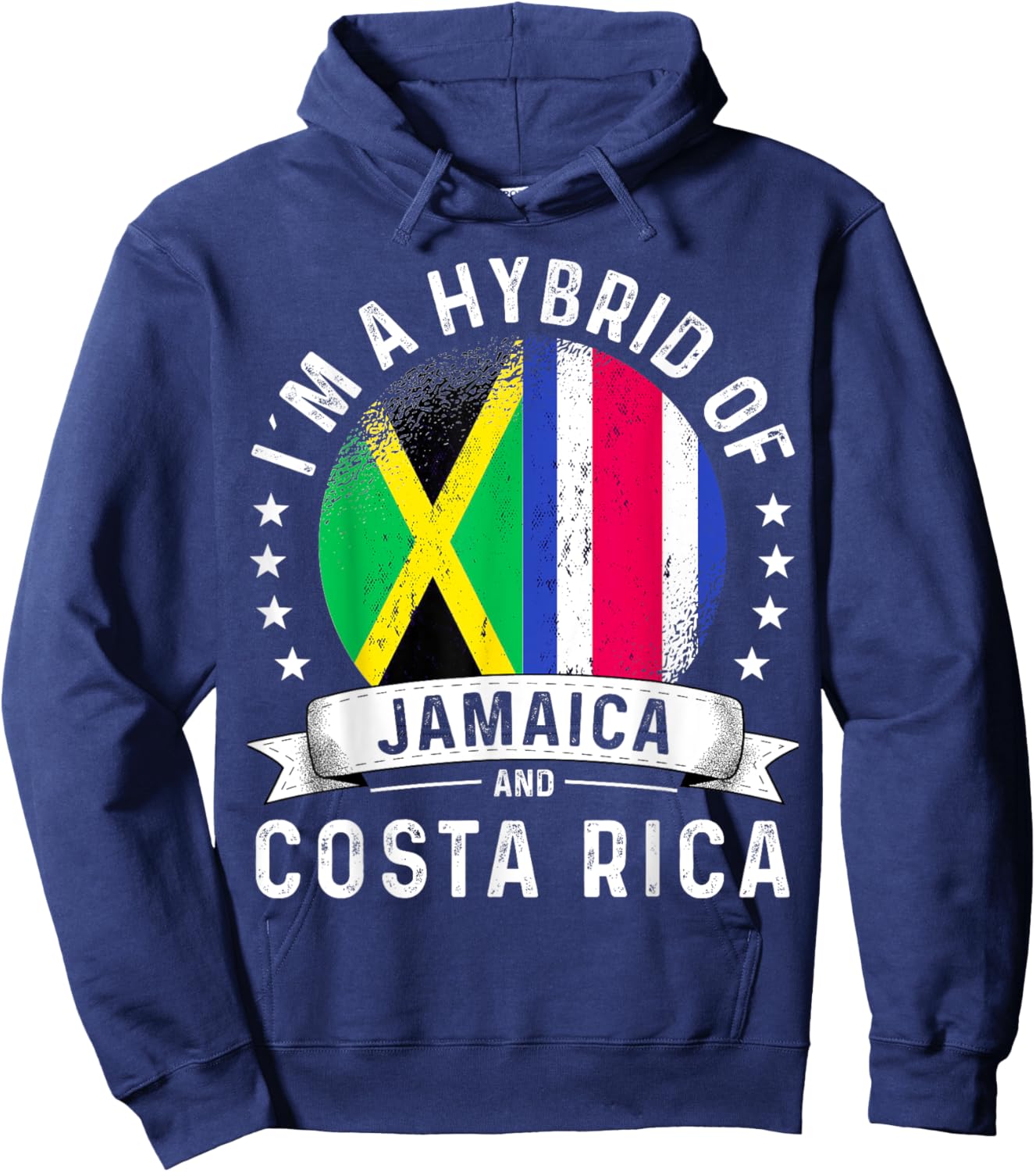 Jamaica Flag Costa Rica Grown Country Costa Rican Flag Hoodie - Hoodie | Navy