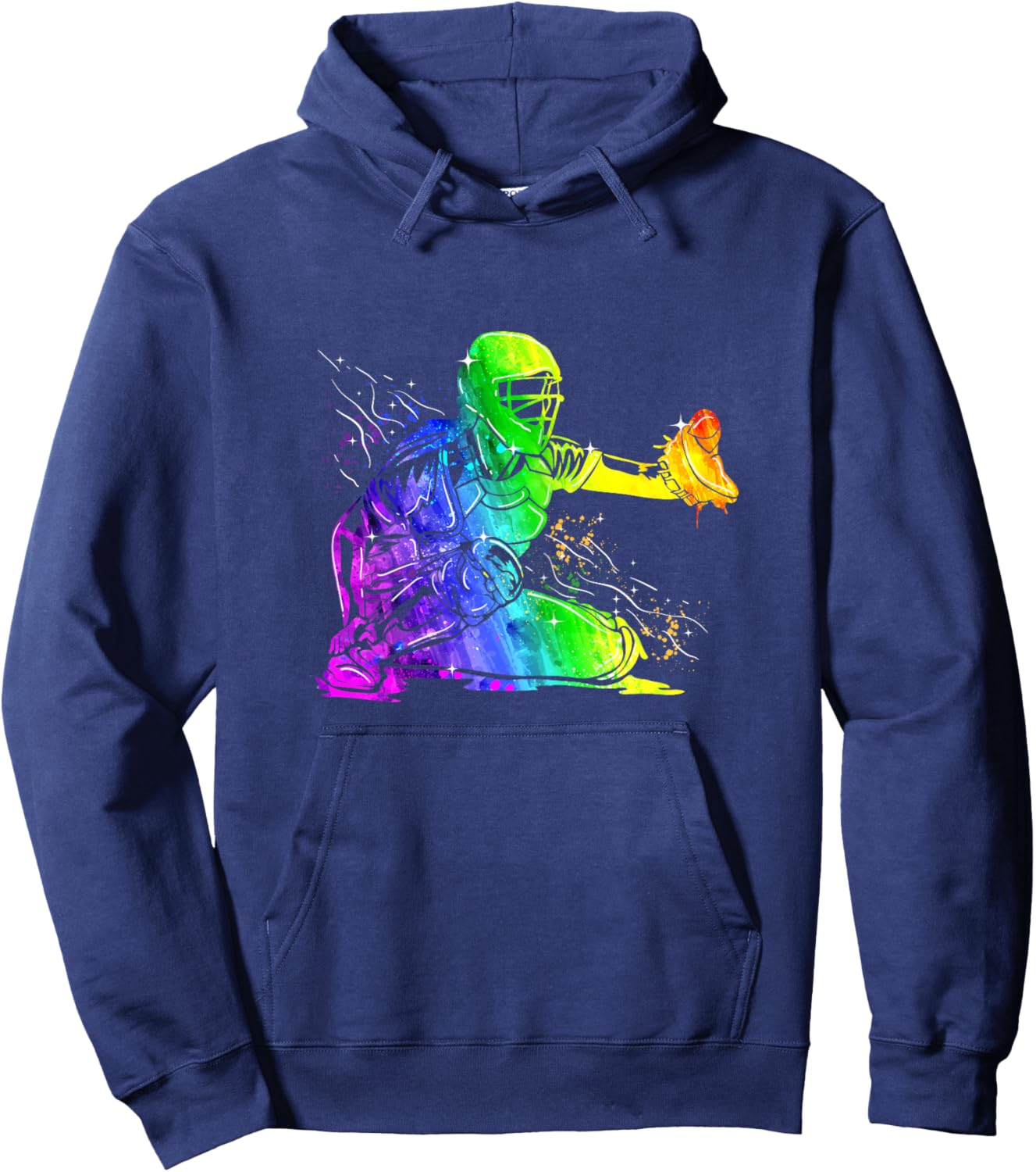 Softball Catcher Sports Design- Women Girls Softball Player Hoodie - Hoodie | Navy