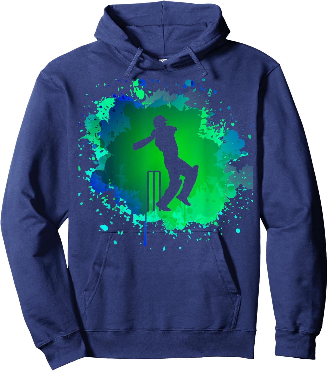 Cricket Batsman Design for Cricketer | Boys Cricket Hoodie - Hoodie | Navy