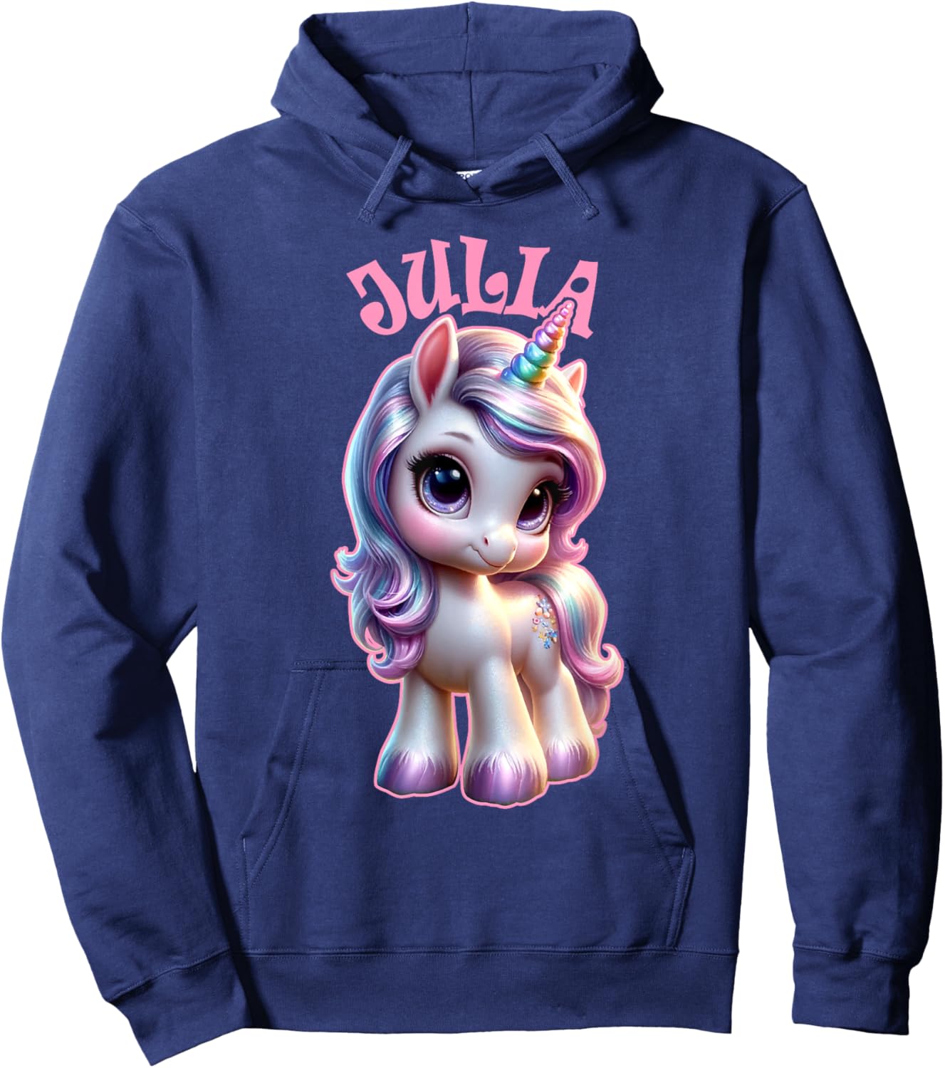 Julia Cute Unicorn Design for Girls Name Julia Hoodie - Hoodie | Navy