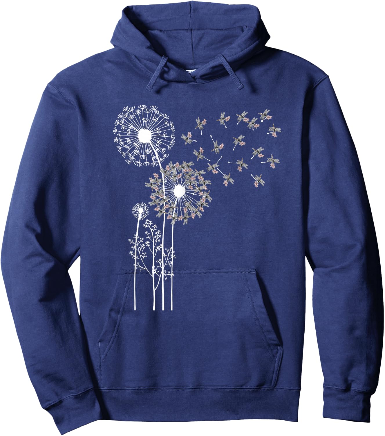 Forest Animal Insect Dandelion Dragonfly Hoodie - Hoodie | Navy