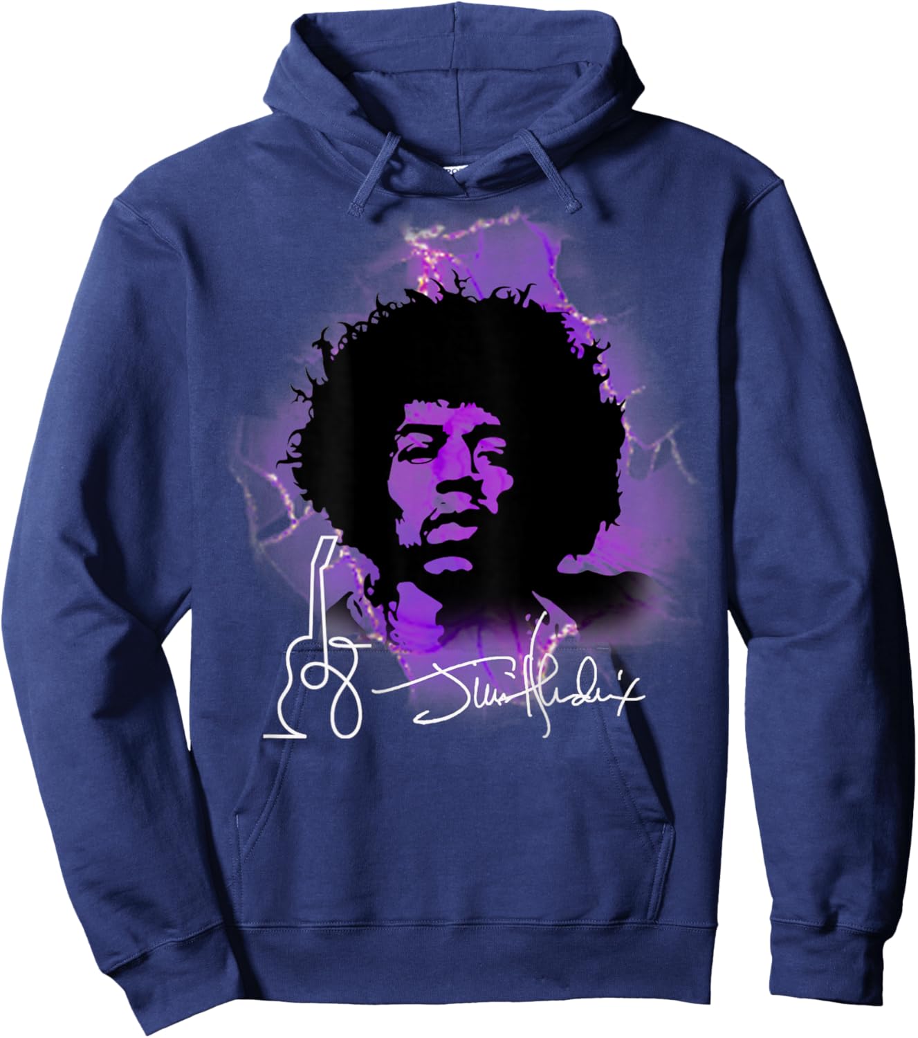 Jimi Hendrix_002_Back Printed Hoodie - Hoodie | Navy