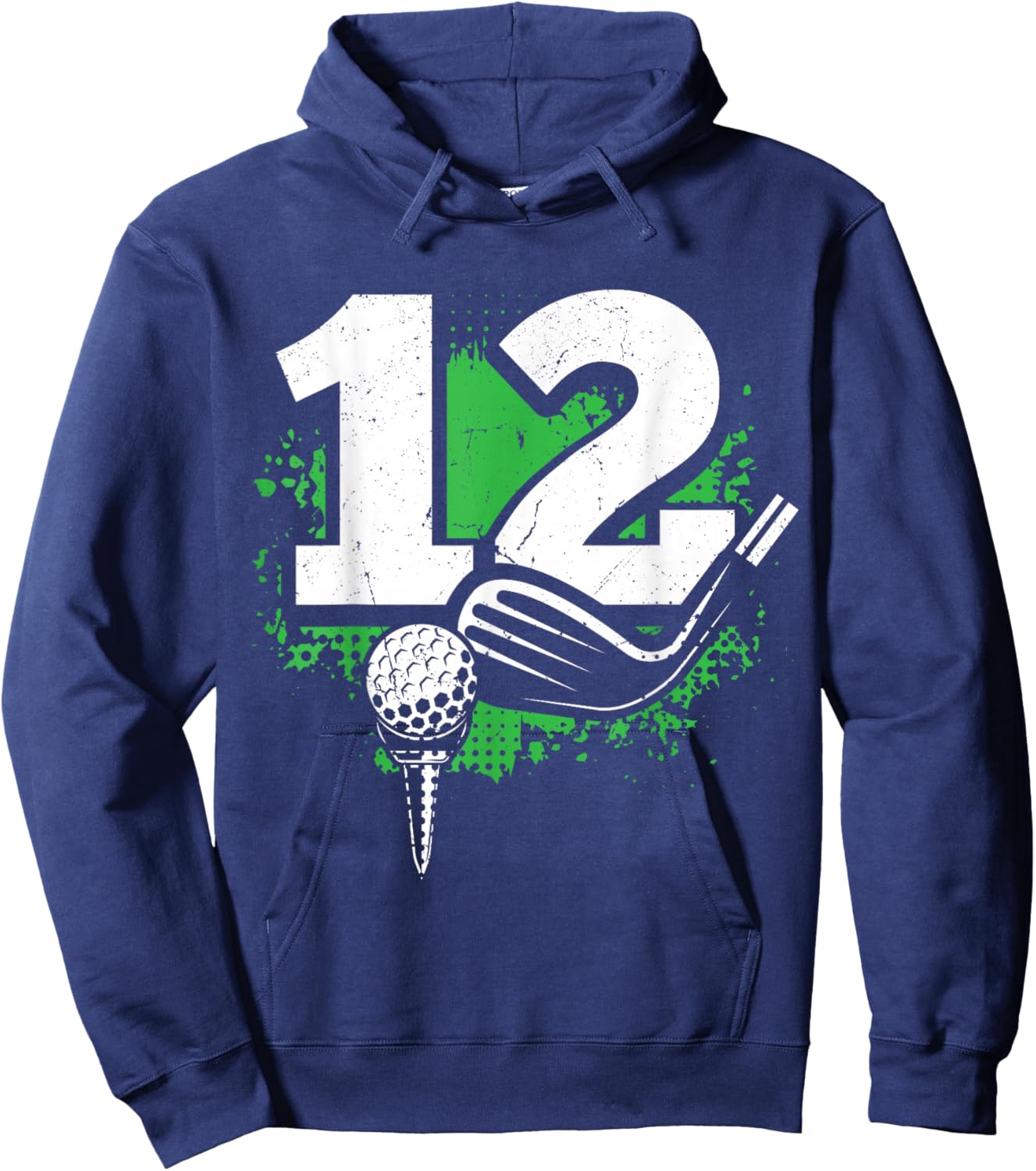 12th Birthday Boy Golf Player Golf 12 Years Old Hoodie - Hoodie | Navy