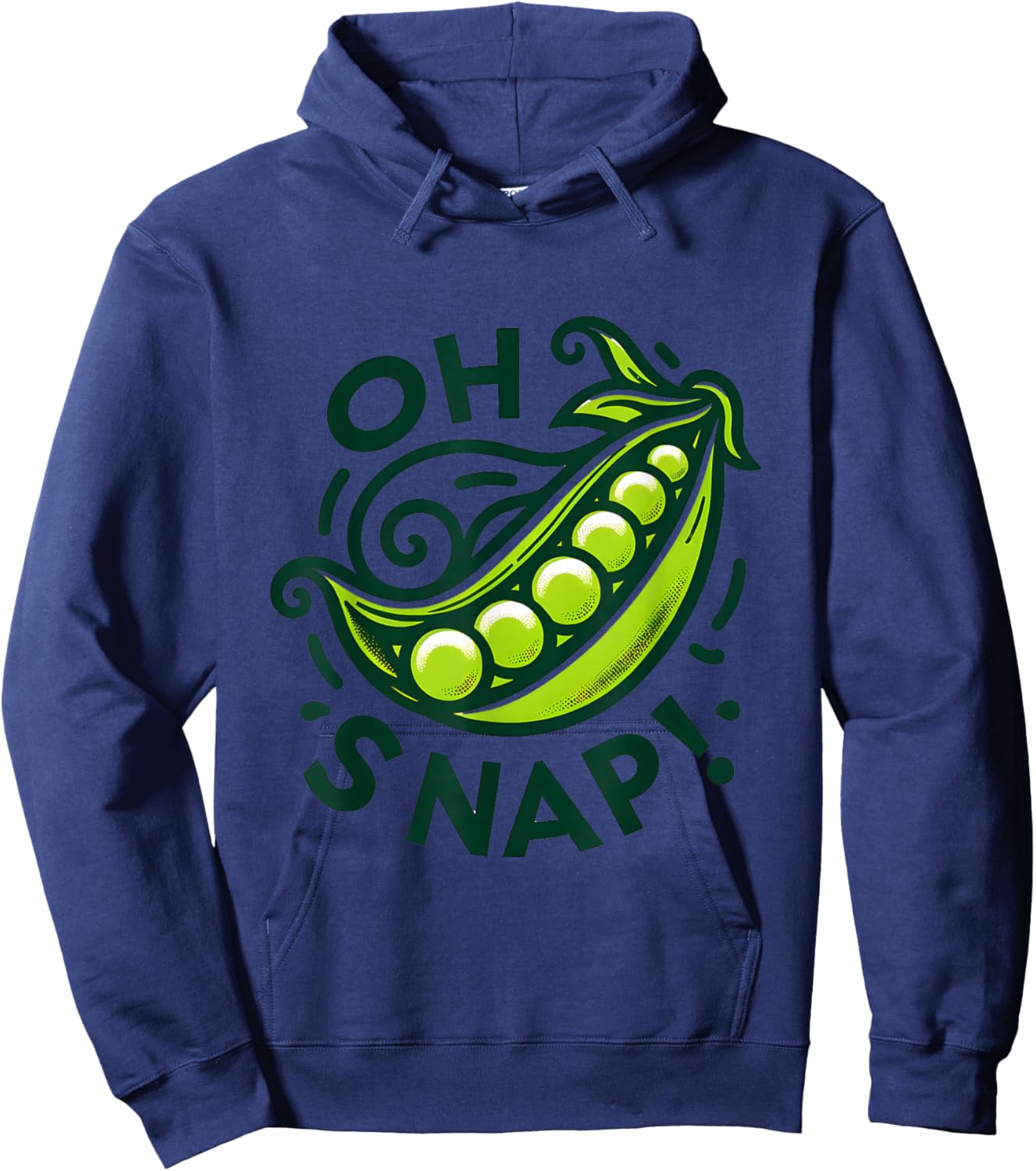 Oh Snap Pea Pun Enthusiast Humor Graphic Design Hoodie - Hoodie | Navy