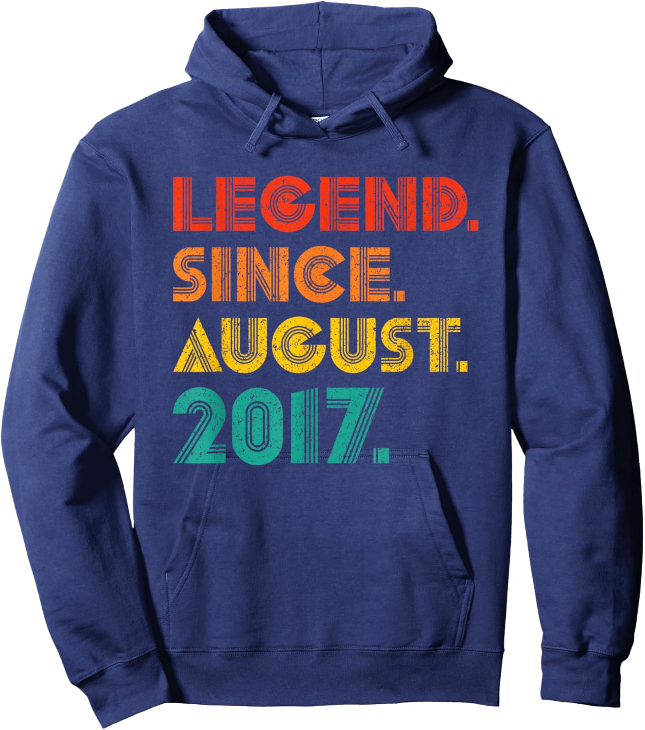 Legend Since August 2017 Birthday Gifts August 2017 Vintage Hoodie - Hoodie | Navy