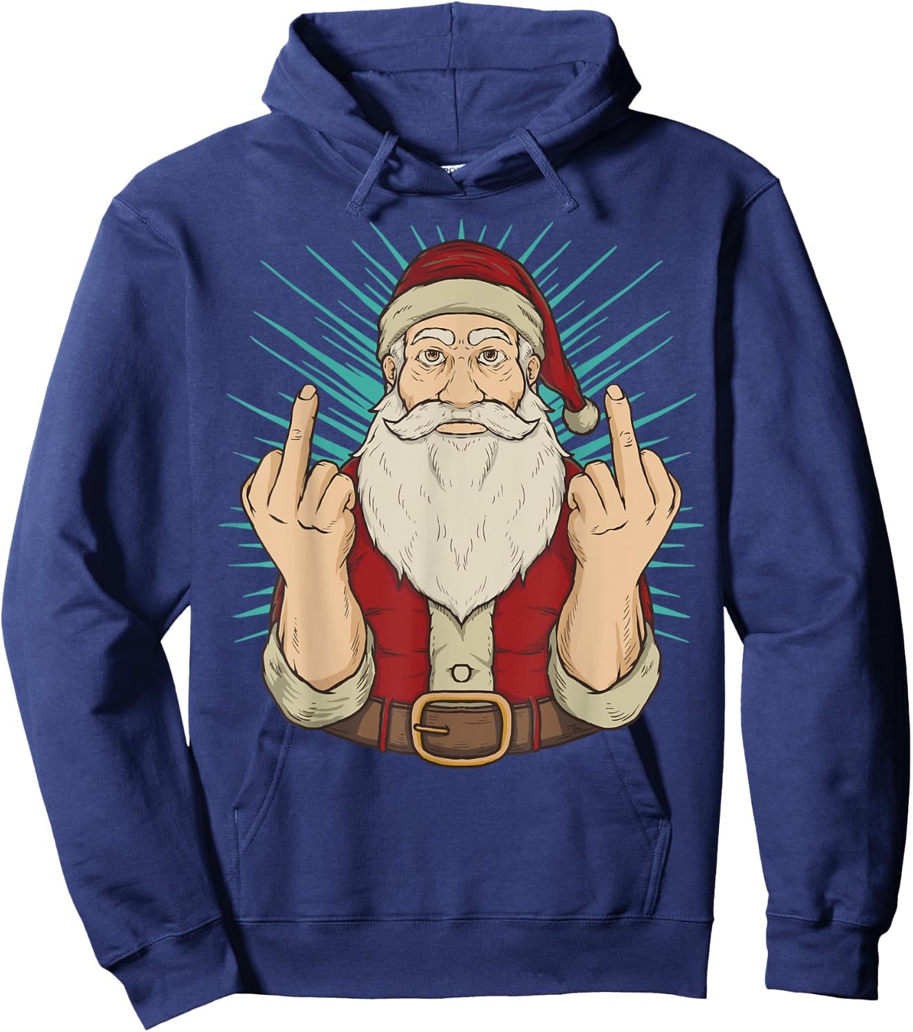 Flip Off Santa Claus Naughty Middle Finger Christmas X-Mas Hoodie - Hoodie | Navy