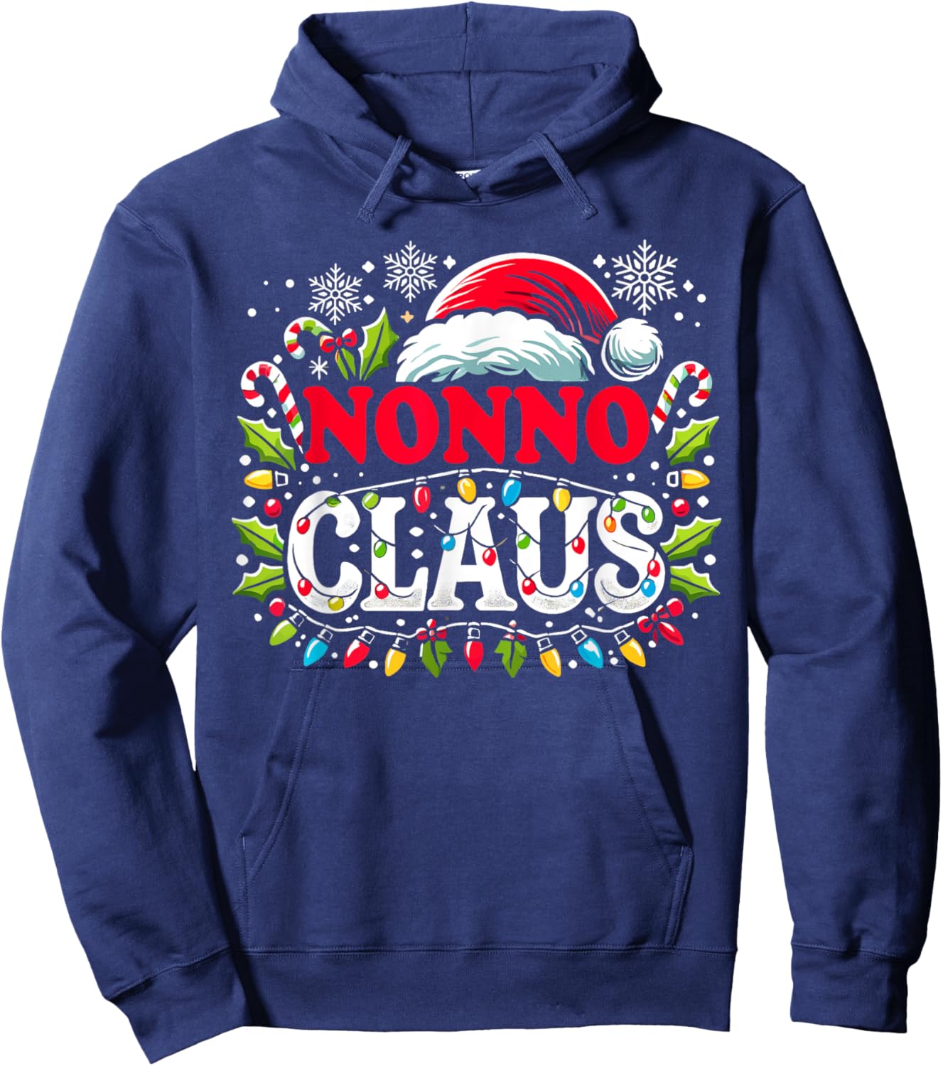 Nonno Claus Funny Christmas Santa Hat, Italian Grandpa Xmax Hoodie - Hoodie | Navy