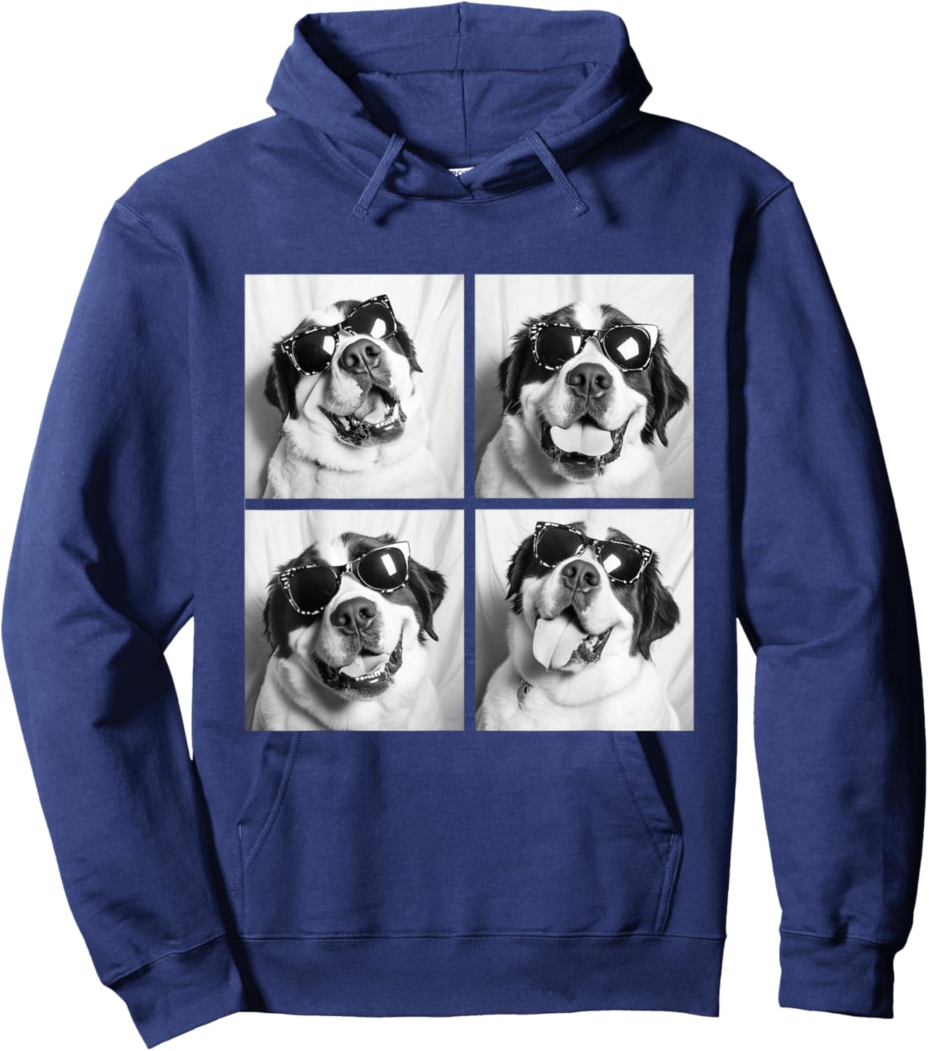 Funny St Bernard with Sunglasses Meme Dogs for Pet Owners Hoodie - Hoodie | Navy