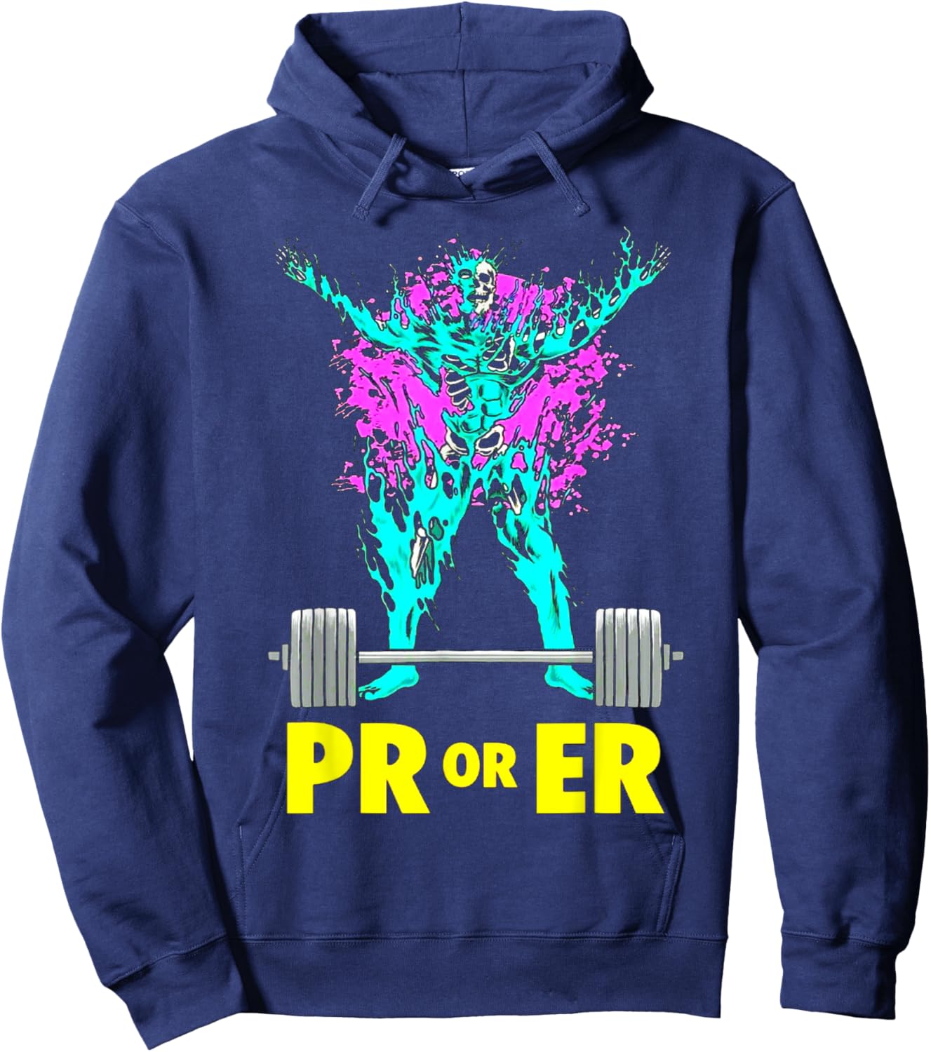 PR Or Er Weightlifting Bodybuilding workout Musclebuilding Hoodie - Hoodie | Navy