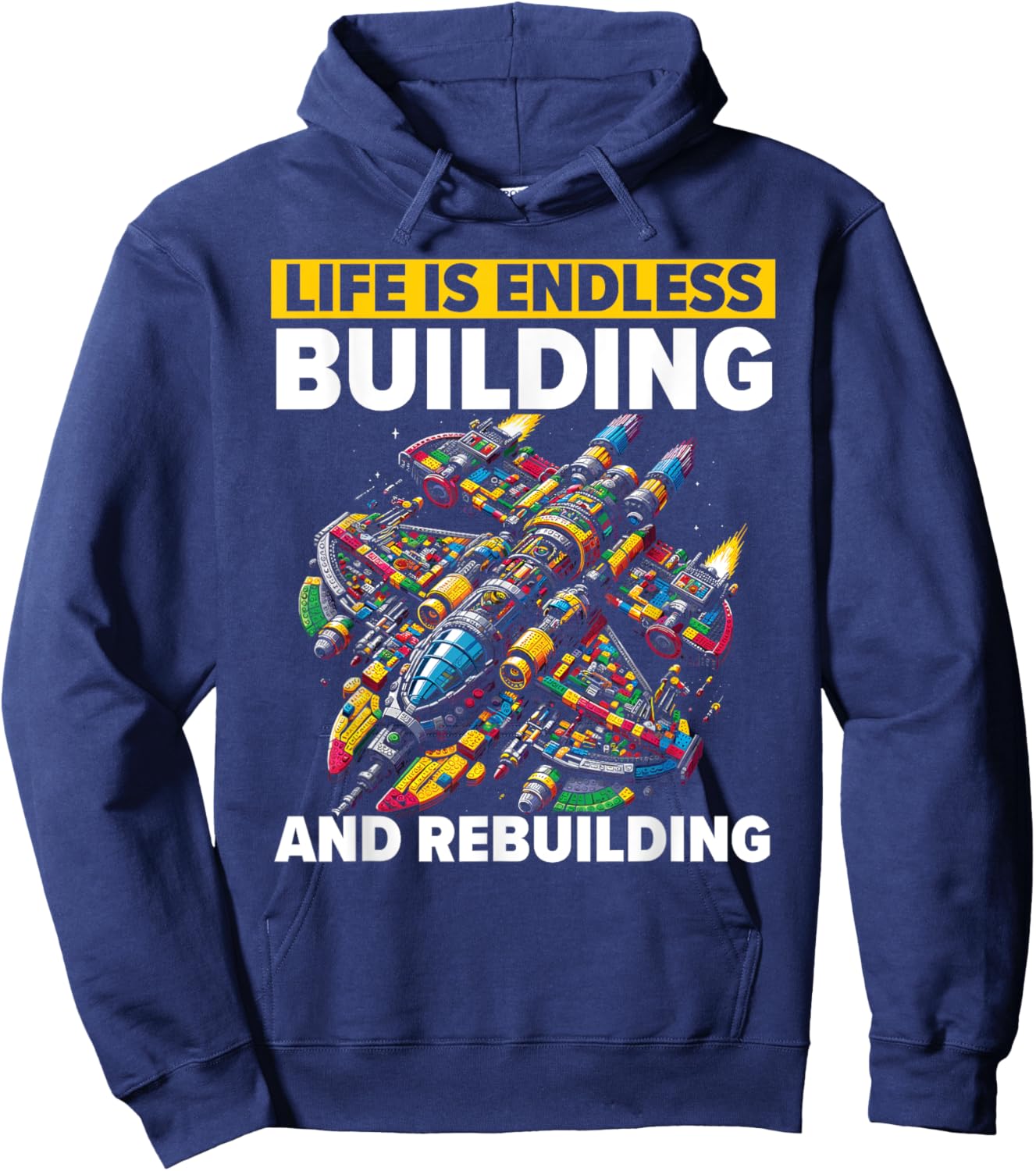 Master Builder Bricks Blocks Play Toys Building Blocks Hoodie - Hoodie | Navy