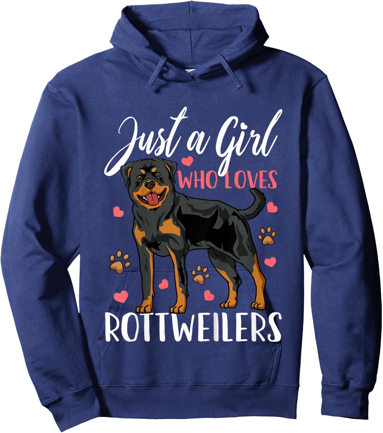 Kids Rottweiler Just A Girl Who Loves Rottweilers Gift Hoodie - Hoodie | Navy