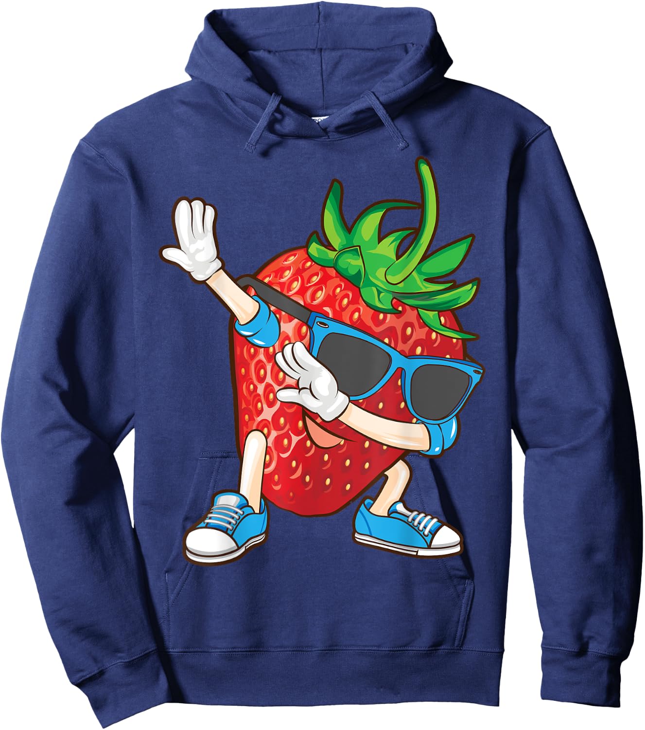 Cool Dabbing Strawberry | Funny Love Dancer Sweet Fruit Gift Hoodie - Hoodie | Navy