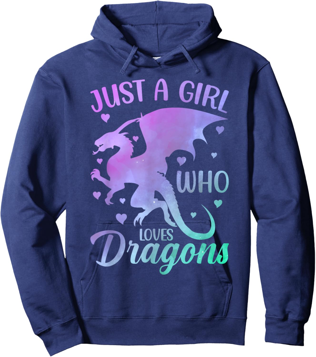 Cute Just A Girl Who Loves Dragons Women and Girls Hoodie - Hoodie | Navy