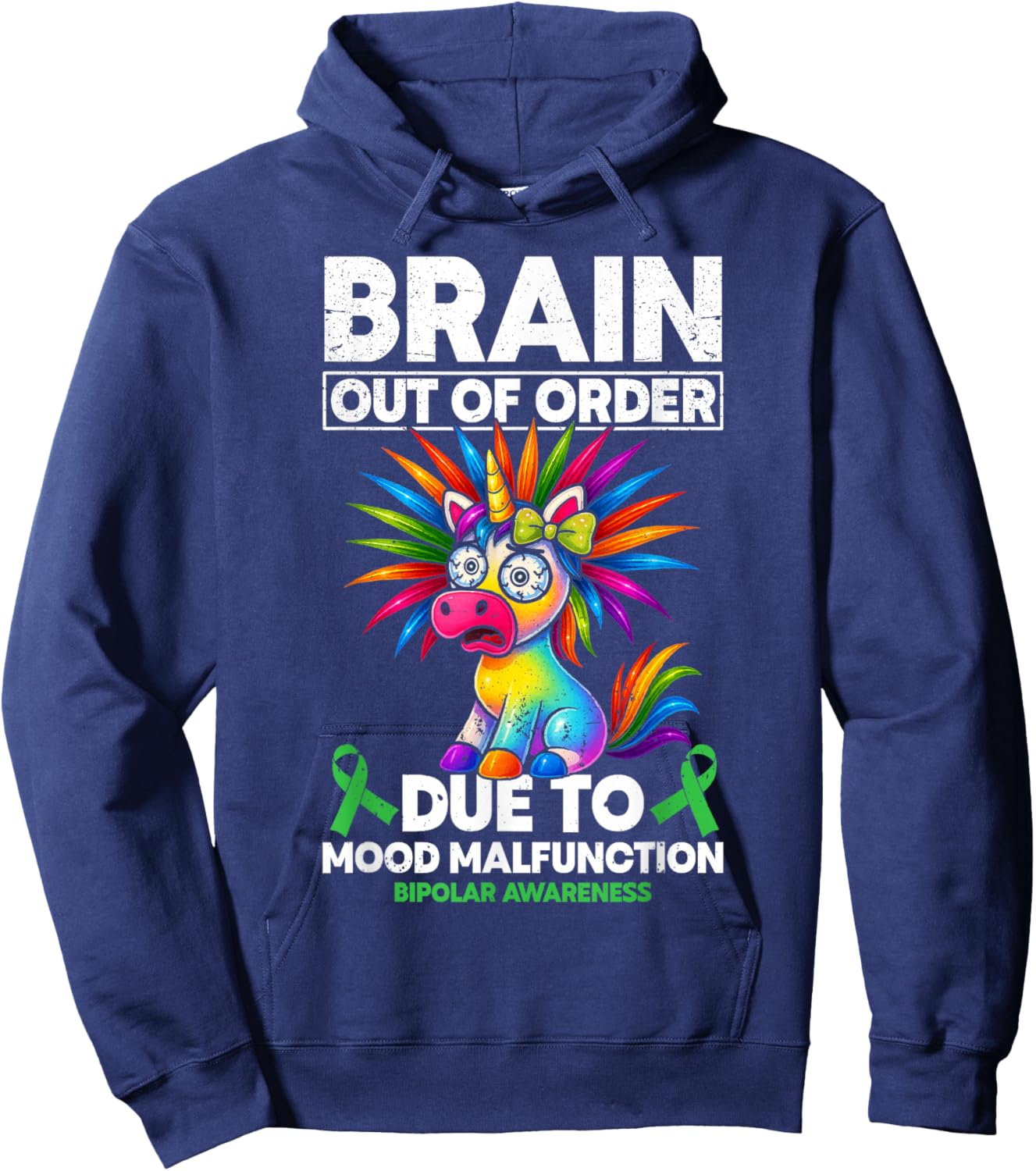 Bipolar Warrior Funny Bipolar Disorder Hoodie - Hoodie | Navy