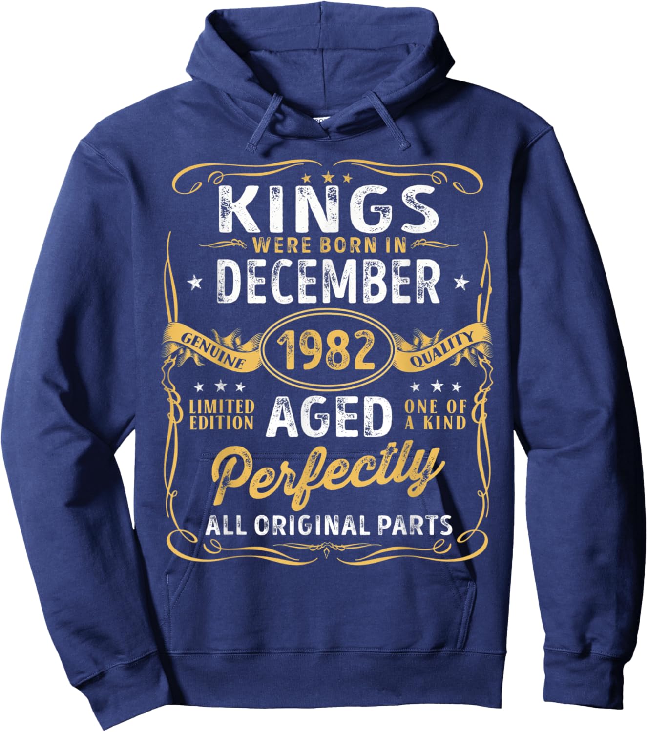 Kings Are Born In December 1982 Limited Edition Vintage Bday Hoodie - Hoodie | Navy