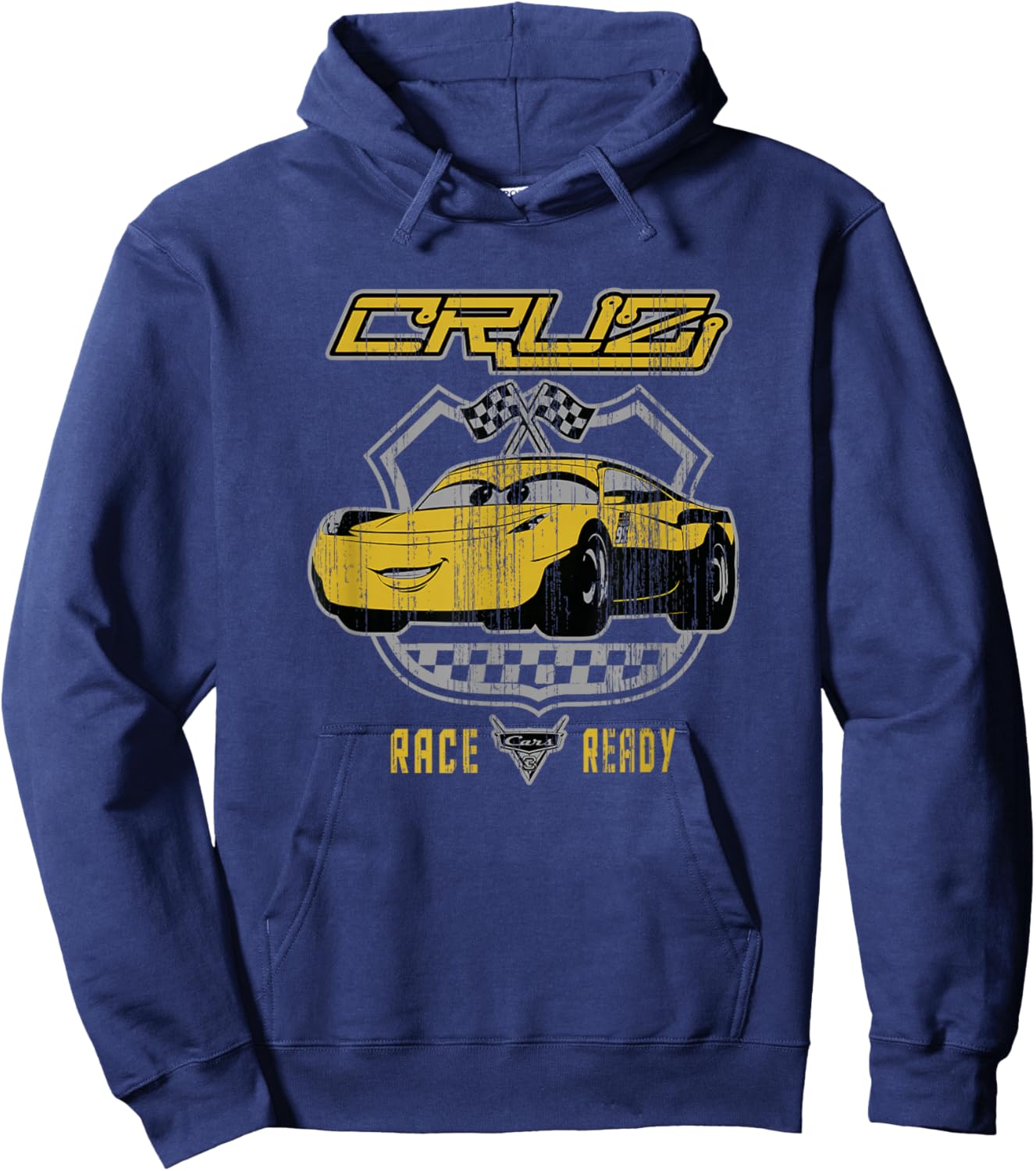 Disney Pixar Cars 3 Cruz Ramírez Race Ready Vintage Logo Hoodie - Hoodie | Navy