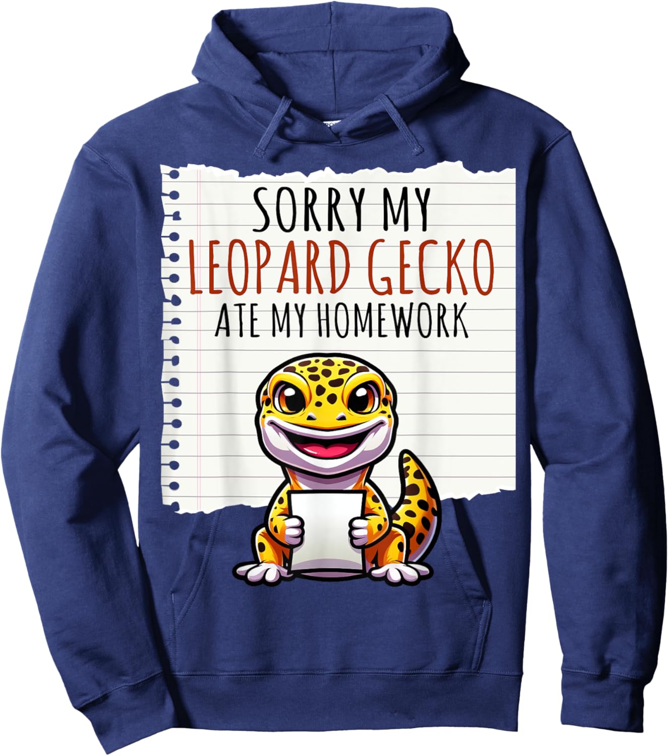 Sorry My Leopard Gecko Ate My Homework Cute Gecko Lover Kids Hoodie - Hoodie | Navy