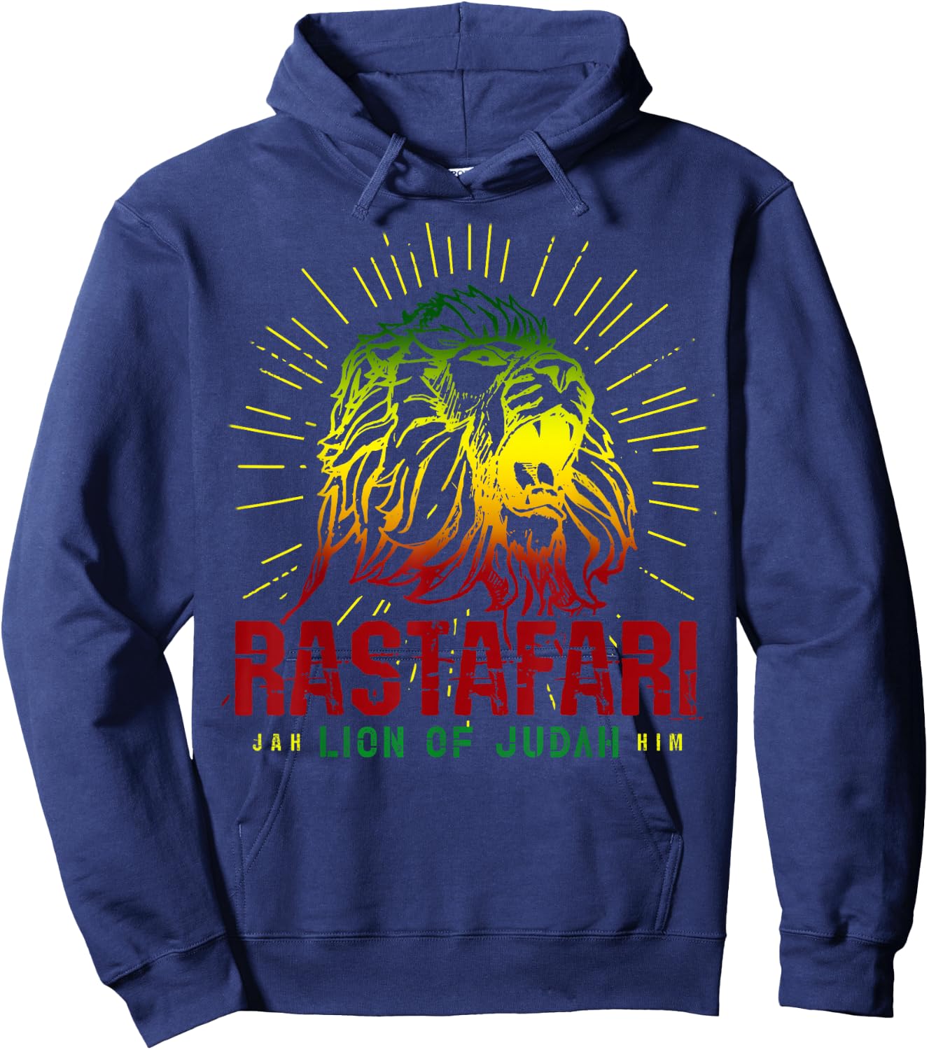 Rastafari Lion of Judah - Jah Him Reggae Music Rasta Gift Hoodie - Hoodie | Navy