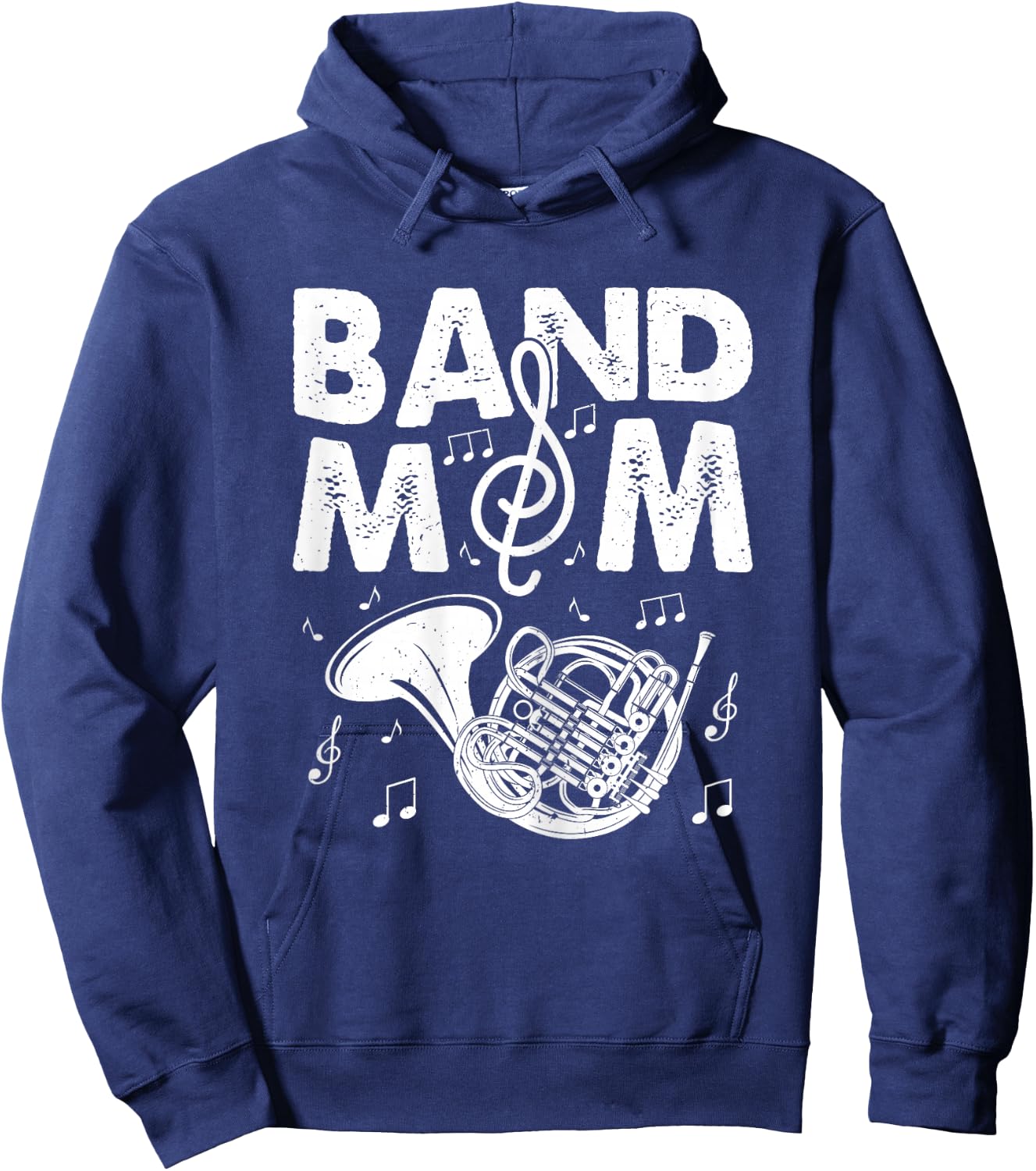 Band Mom Funny French Horn Marching Band Musician Mom Gifts Hoodie - Hoodie | Navy