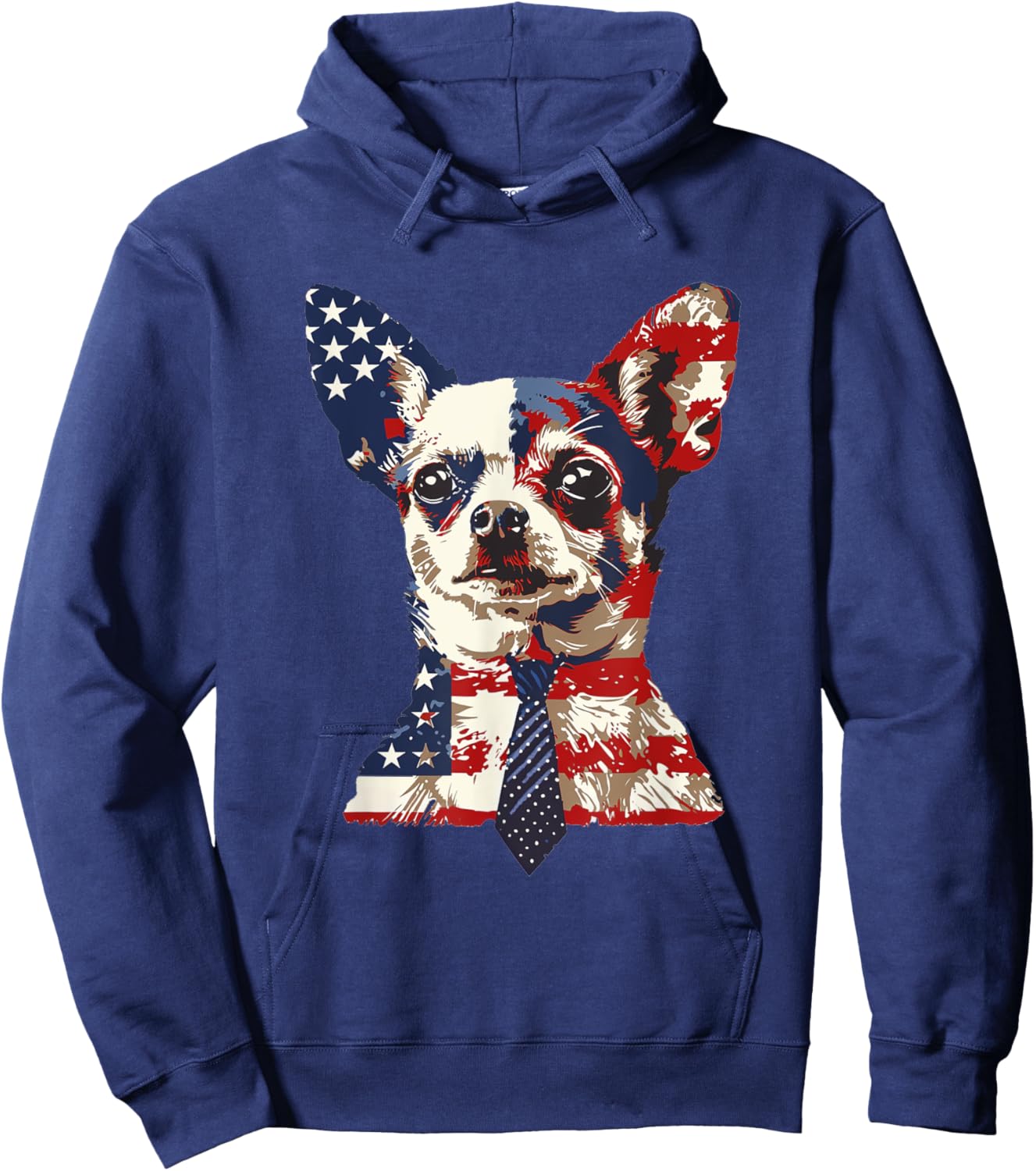 Chihuahua USA Patriotic American Flag 4th of July US Hoodie - Hoodie | Navy