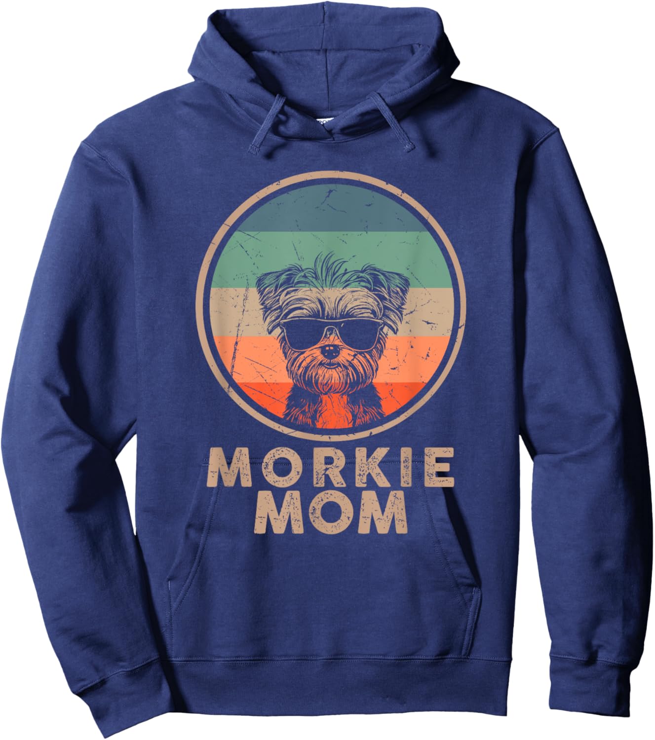Vintage Morkie Dog Mom Gifts Retro Dog Mom Lover Hoodie - Hoodie | Navy
