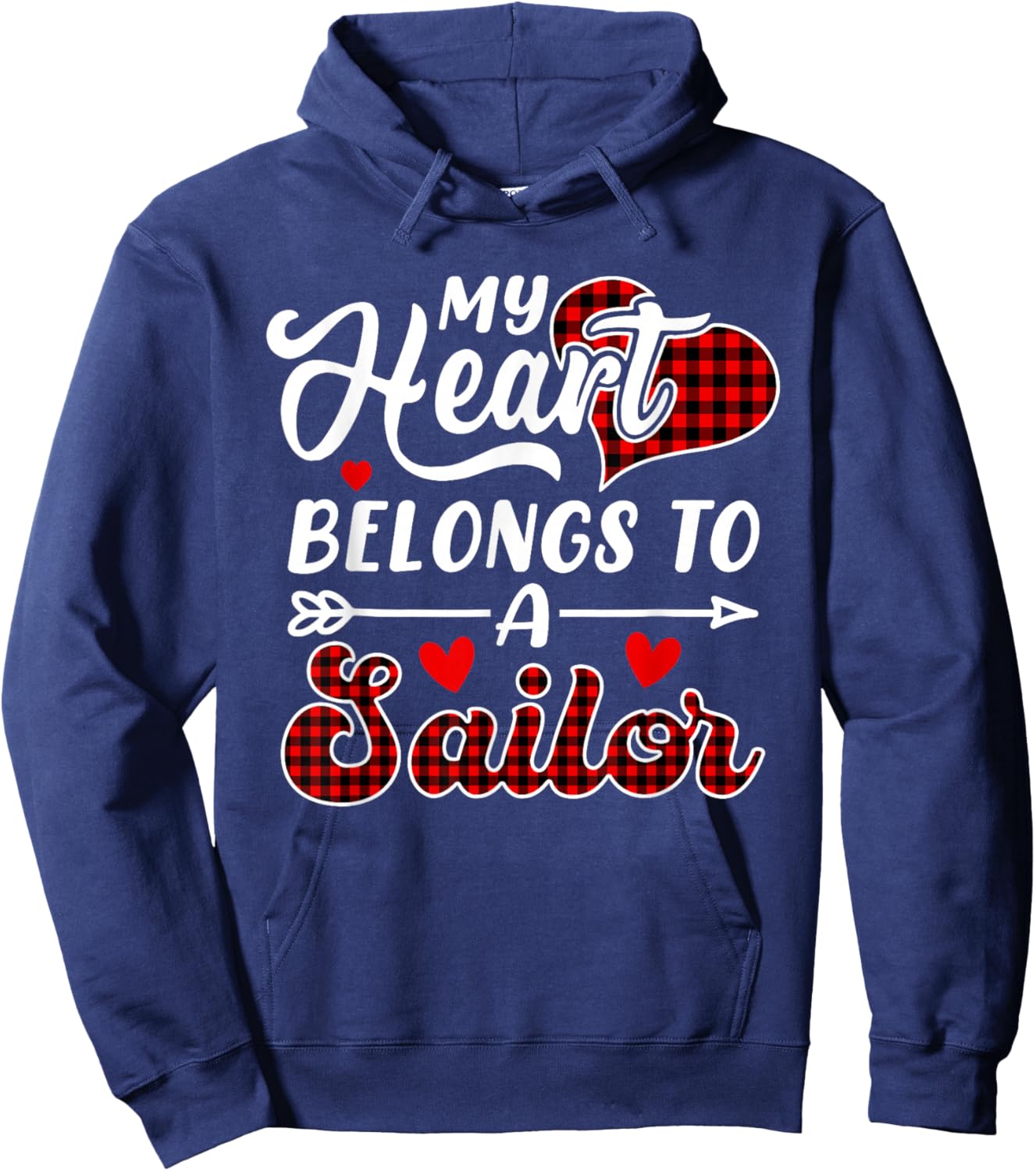 My Heart Belongs To A Sailor Funny Valentine's Day Hoodie - Hoodie | Navy