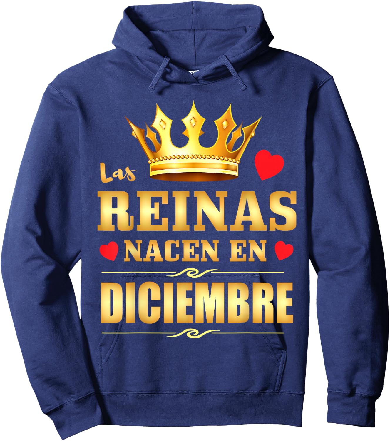 Reinas Nacen En Diciembre Cumpleaños December Birthday Queen Hoodie - Hoodie | Navy