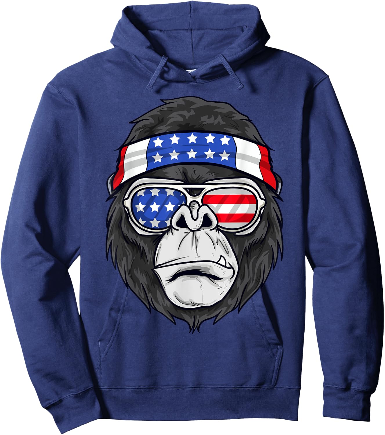 July 4th USA - Funny Patriotic Gorilla Women Kids Men Hoodie - Hoodie | Navy