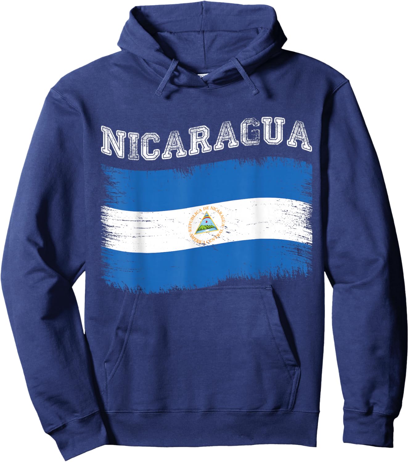 Nicaraguan Flag Tourist Holiday Destination Nicaragua Flag Hoodie - Hoodie | Navy