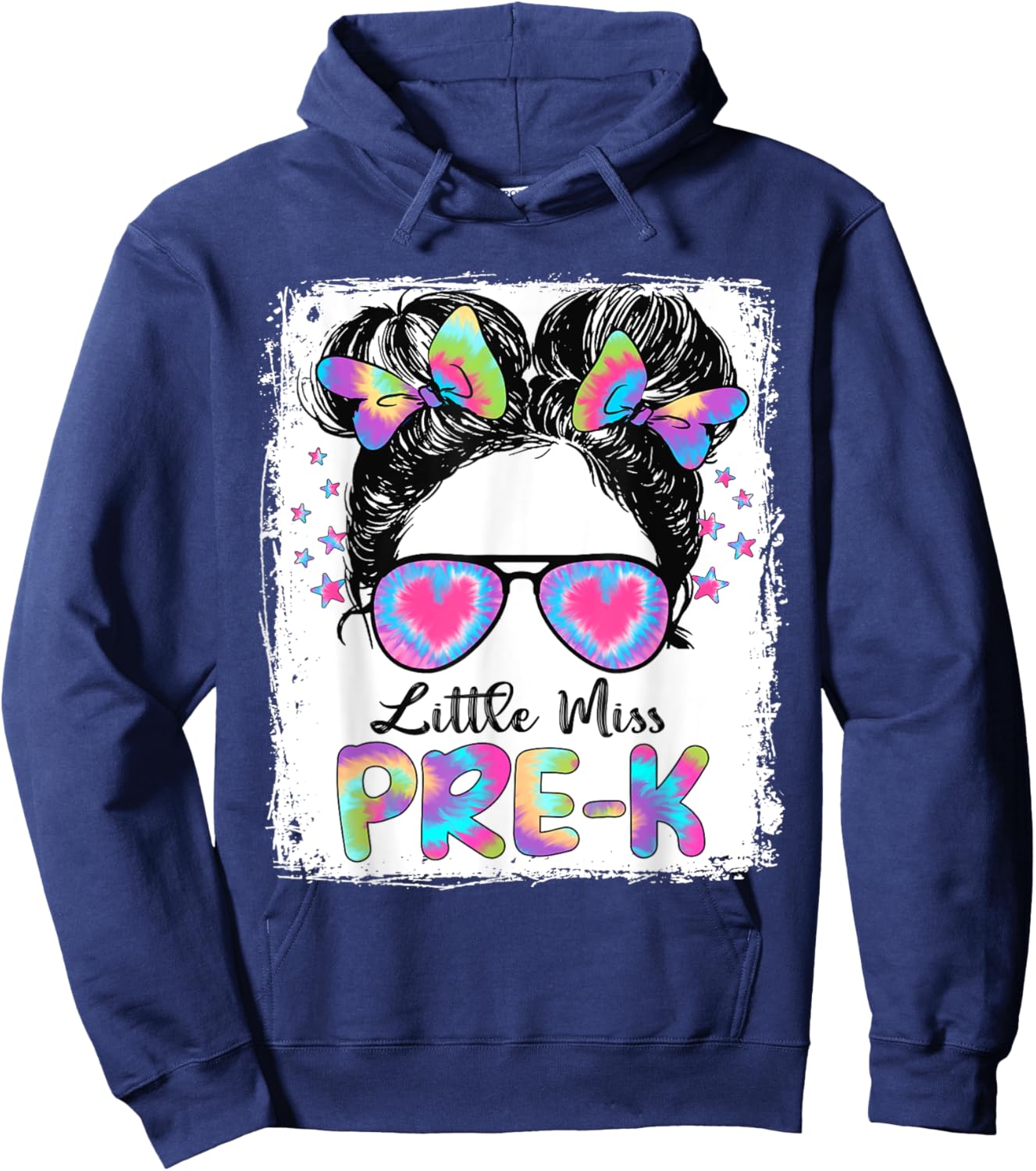 Little Miss Pre-K Girl Back To School Shirt Pre Kindergarten Hoodie - Hoodie | Navy