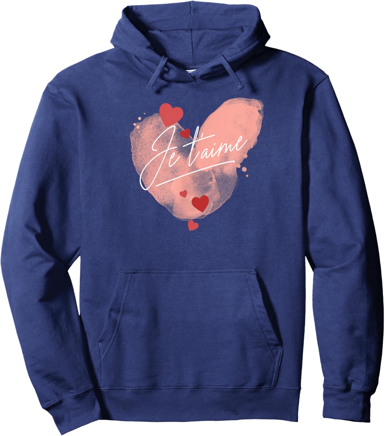 "Je t'aime" an elegant declaration of love, I love you Hoodie - Hoodie | Navy