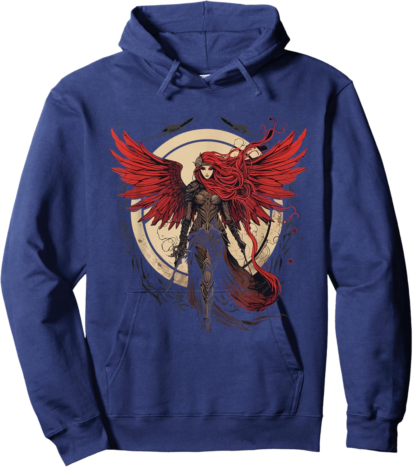 Powerful Valkyrie - Norse Warrior Angel of Death Valkyrie Hoodie - Hoodie | Navy