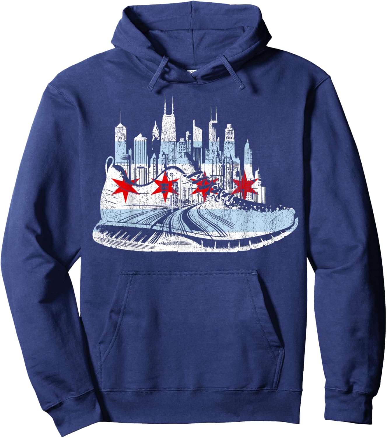Chicago Runner Run Marathons Running Jogger Motivational Hoodie - Hoodie | Navy