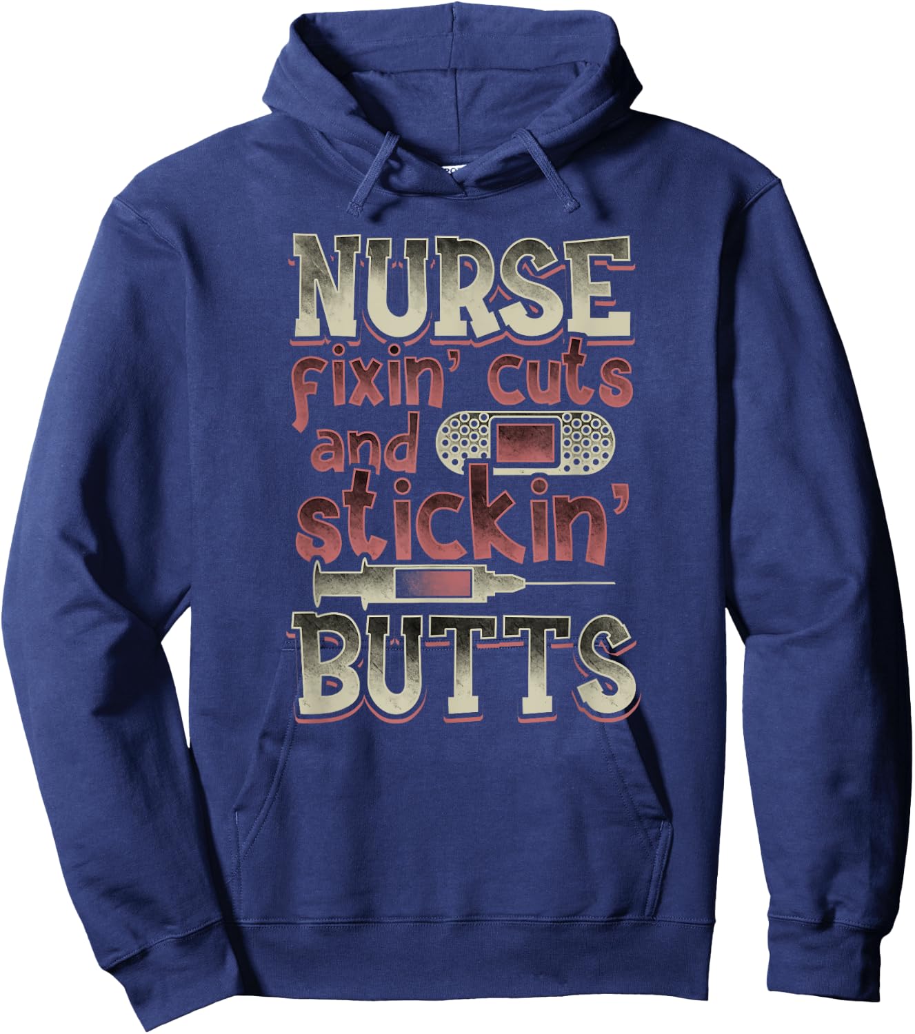 Nurse Gifts Men Funny Fixin' Cuts Stickin' Butts Hoodie - Hoodie | Navy