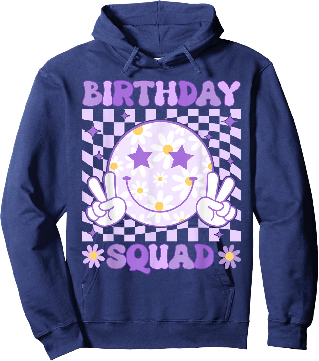 Birthday Squad Daisy Flower Matching Birthday Family Group Hoodie - Hoodie | Navy