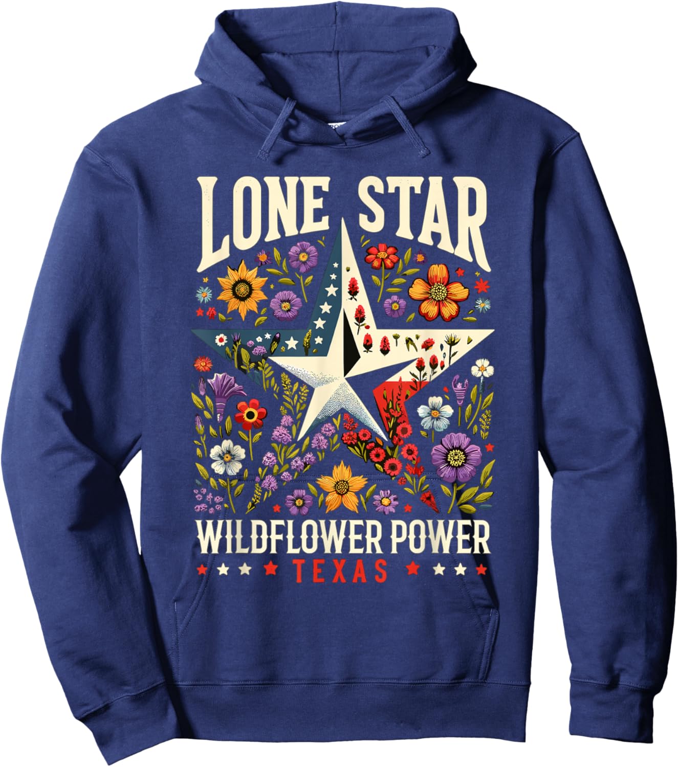 Texas Wildflowers Floral Texas Spring Lesser Sunflower Hoodie - Hoodie | Navy